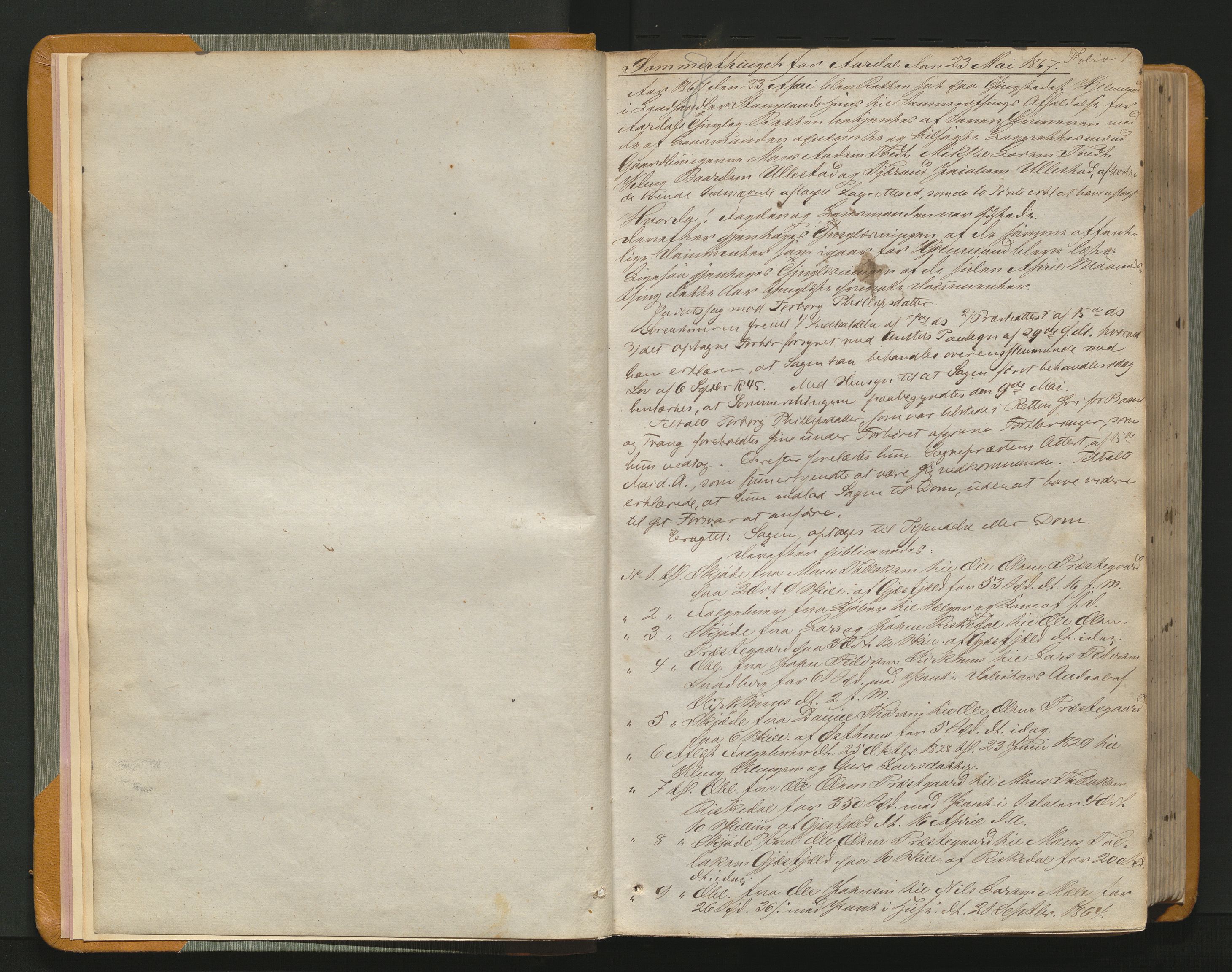 Ryfylke tingrett, AV/SAST-A-100055/001/I/IB/IB0/L0011: Tingbok, Ryfylke, 1867-1879, p. 1a