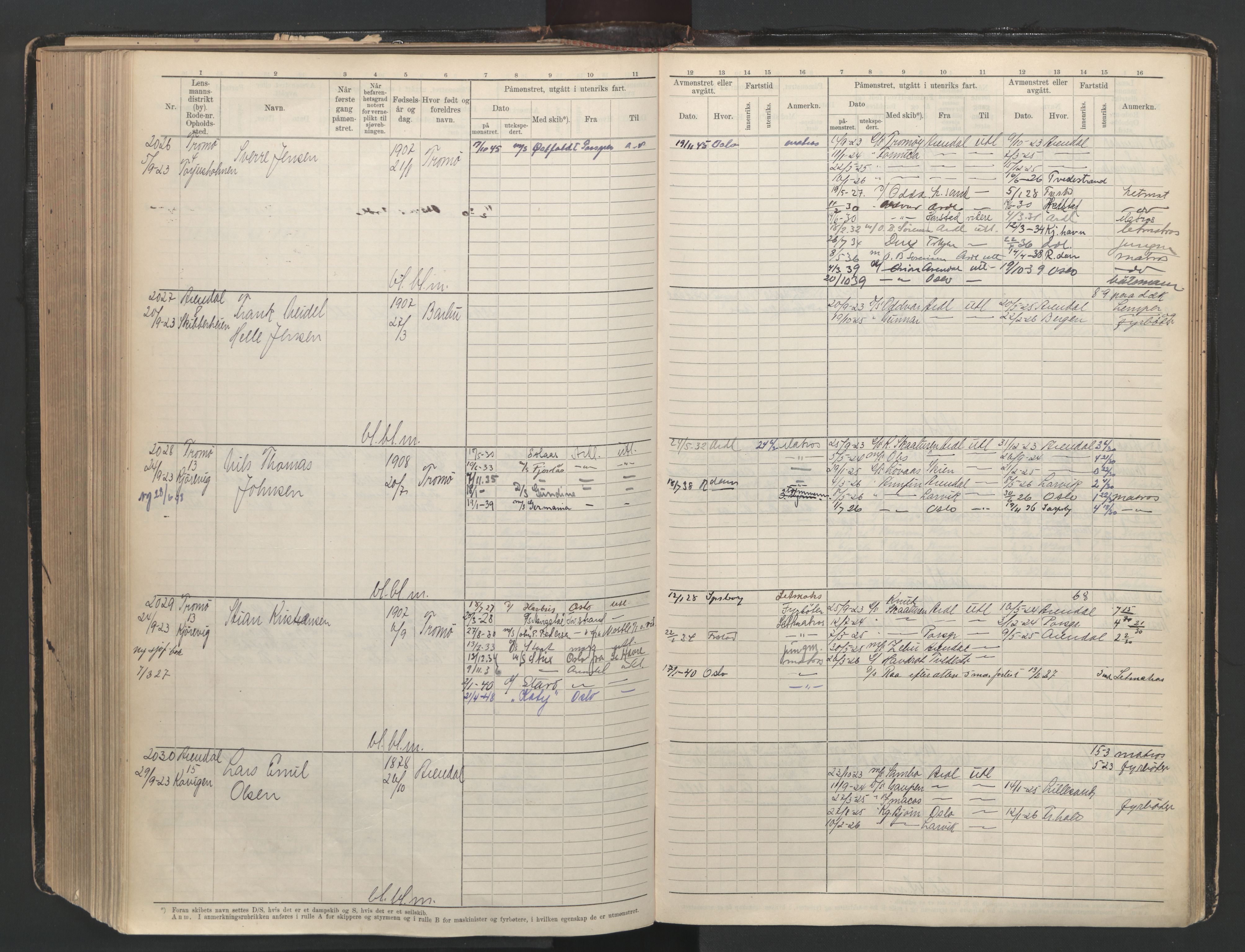 Arendal mønstringskrets, AV/SAK-2031-0012/F/Fb/L0003: Hovedrulle A nr 1-2495, E-4, 1899-1949, p. 416