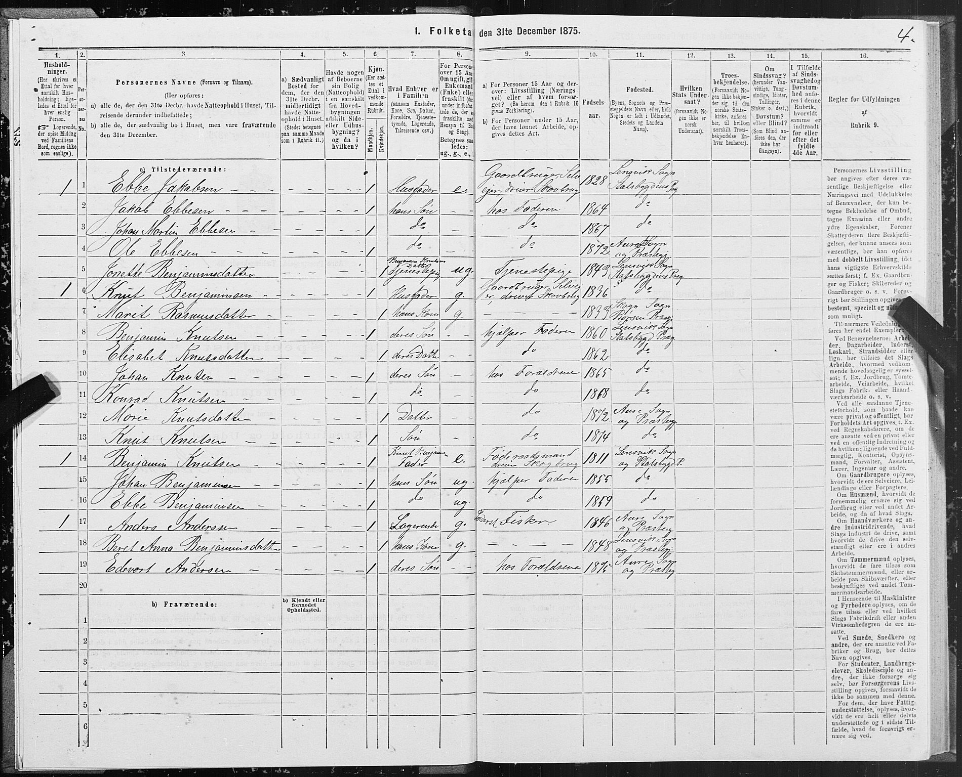 SAT, 1875 census for 1569P Aure, 1875, p. 1004