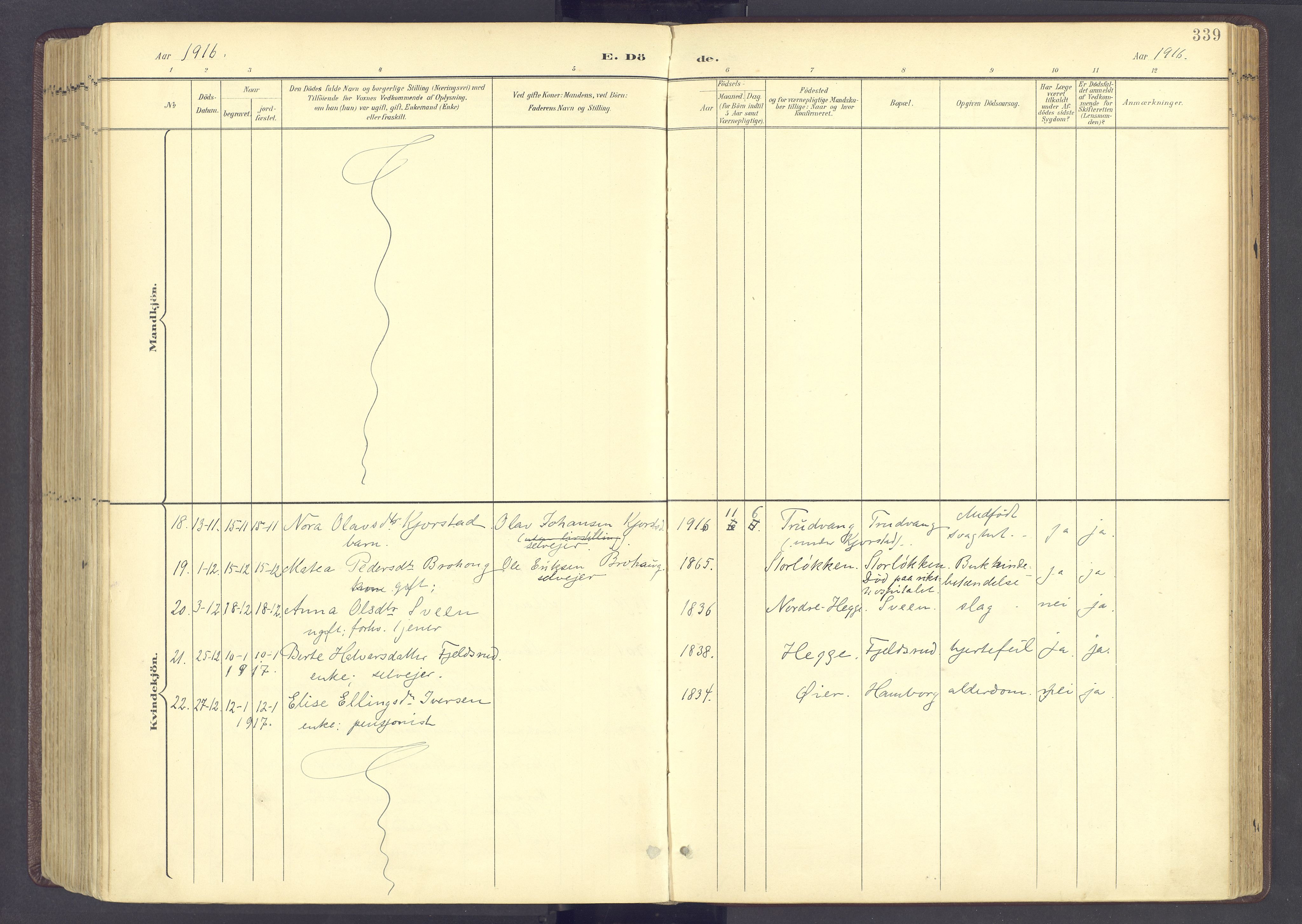 Sør-Fron prestekontor, SAH/PREST-010/H/Ha/Haa/L0004: Parish register (official) no. 4, 1898-1919, p. 339