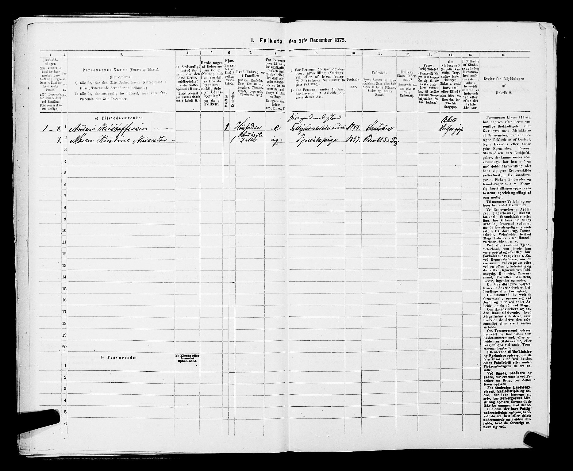 SAKO, 1875 census for 0814L Bamble/Bamble, 1875, p. 935