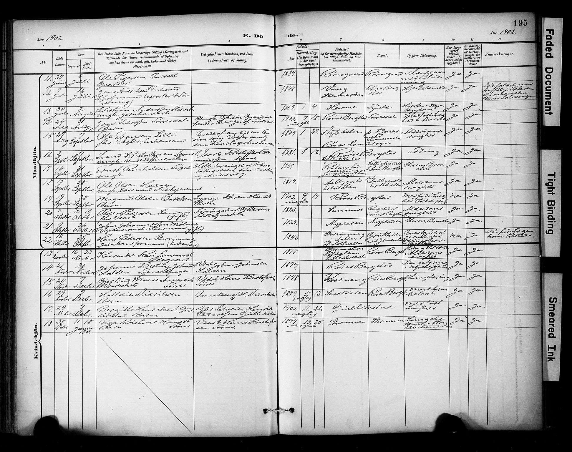 Ministerialprotokoller, klokkerbøker og fødselsregistre - Sør-Trøndelag, AV/SAT-A-1456/681/L0936: Parish register (official) no. 681A14, 1899-1908, p. 195