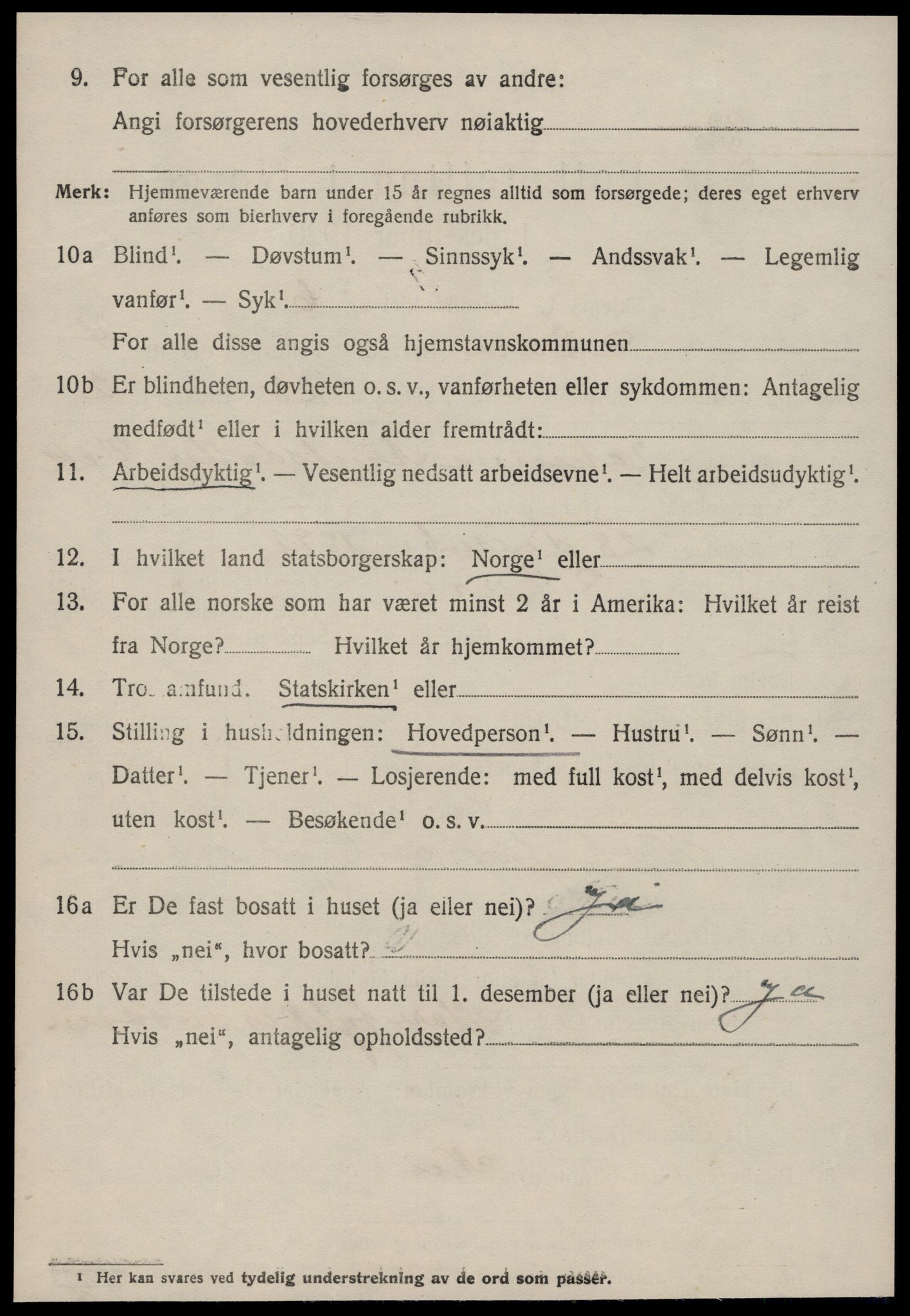 SAT, 1920 census for Aure, 1920, p. 2165