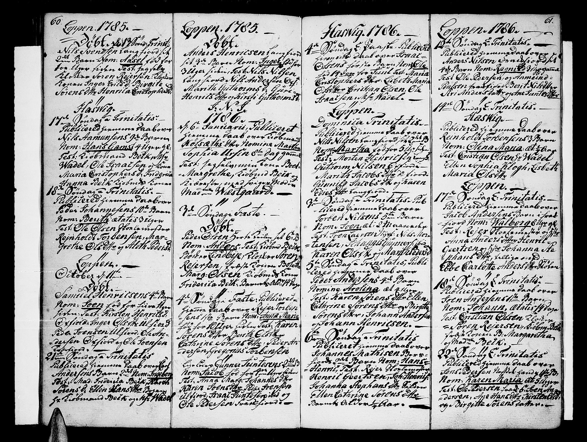 Loppa sokneprestkontor, SATØ/S-1339/H/Ha/L0002kirke: Parish register (official) no. 2, 1785-1821, p. 60-61