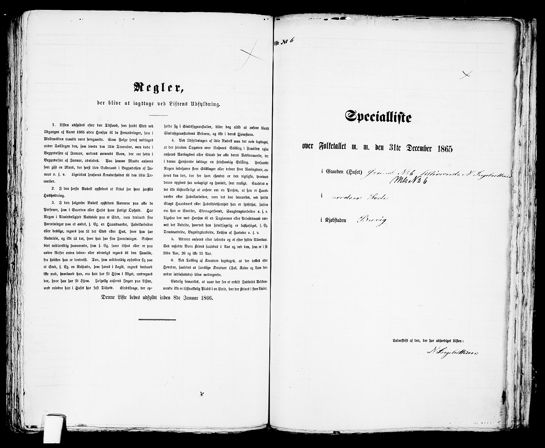 RA, 1865 census for Brevik, 1865, p. 657