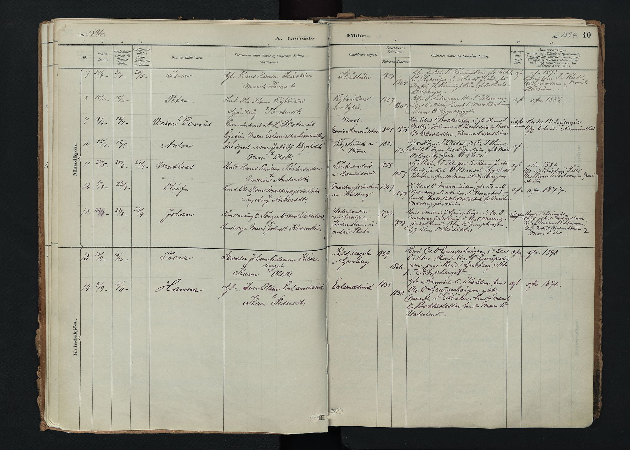 Nord-Fron prestekontor, SAH/PREST-080/H/Ha/Haa/L0005: Parish register (official) no. 5, 1884-1914, p. 40
