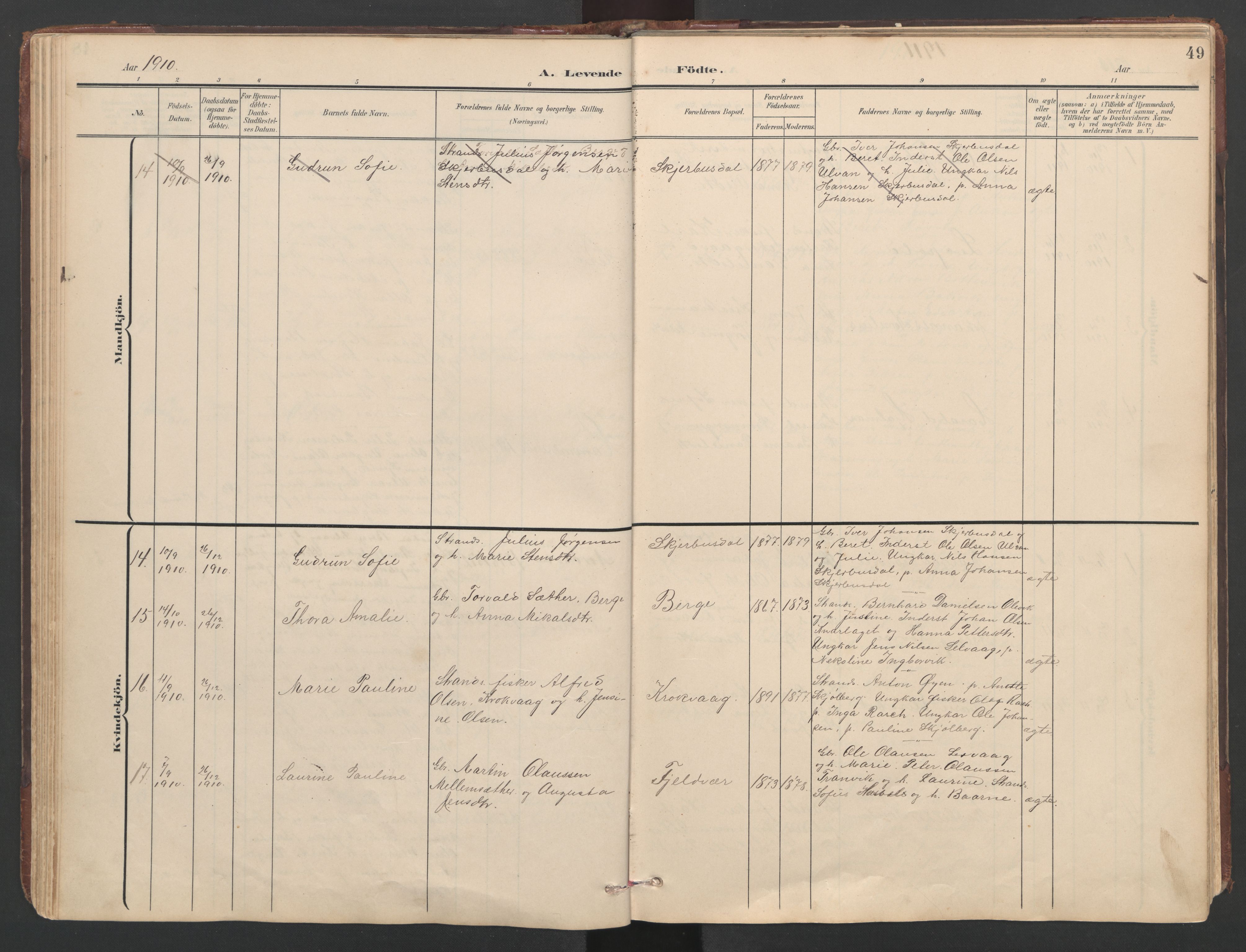 Ministerialprotokoller, klokkerbøker og fødselsregistre - Sør-Trøndelag, SAT/A-1456/638/L0571: Parish register (copy) no. 638C03, 1901-1930, p. 49