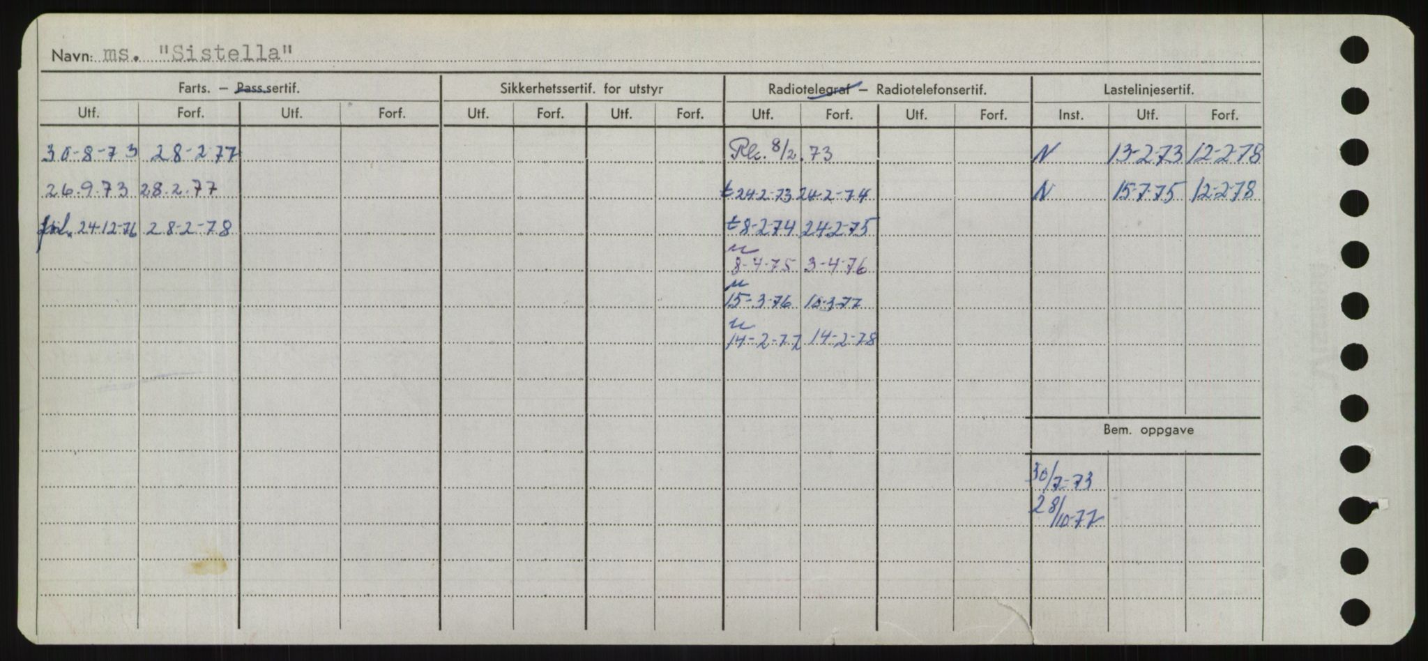 Sjøfartsdirektoratet med forløpere, Skipsmålingen, RA/S-1627/H/Hd/L0033: Fartøy, Sevi-Sjø, p. 282