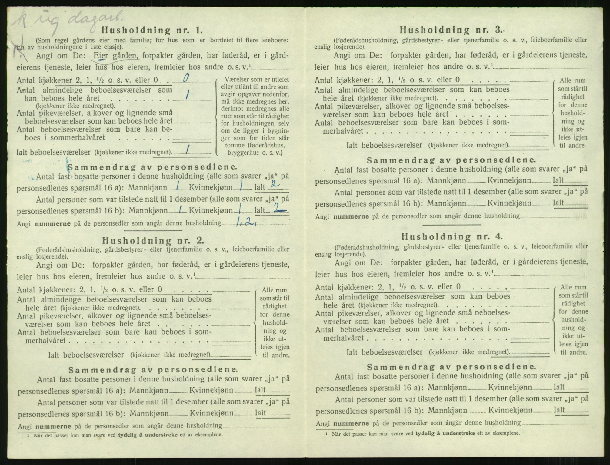 SAT, 1920 census for Nesset, 1920, p. 139