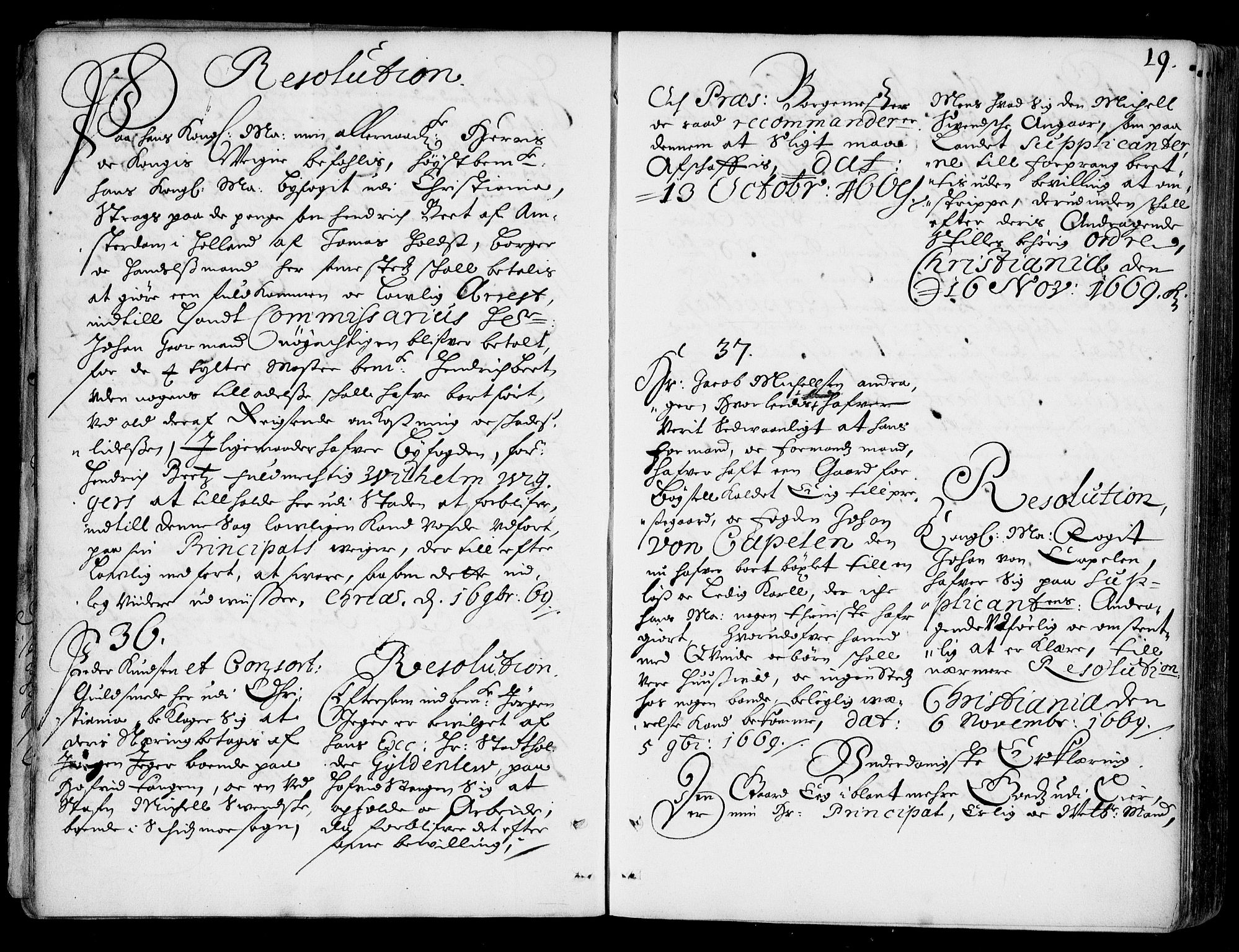 Stattholderembetet 1572-1771, AV/RA-EA-2870/Ad/L0002: Supplikasjons- og resolusjonsprotokoll, 1669-1671, p. 18b-19a
