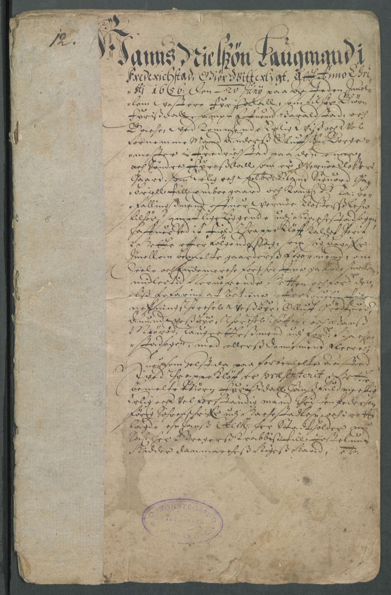 Riksarkivets diplomsamling, RA/EA-5965/F02/L0166: Dokumenter, 1654-1656, p. 203