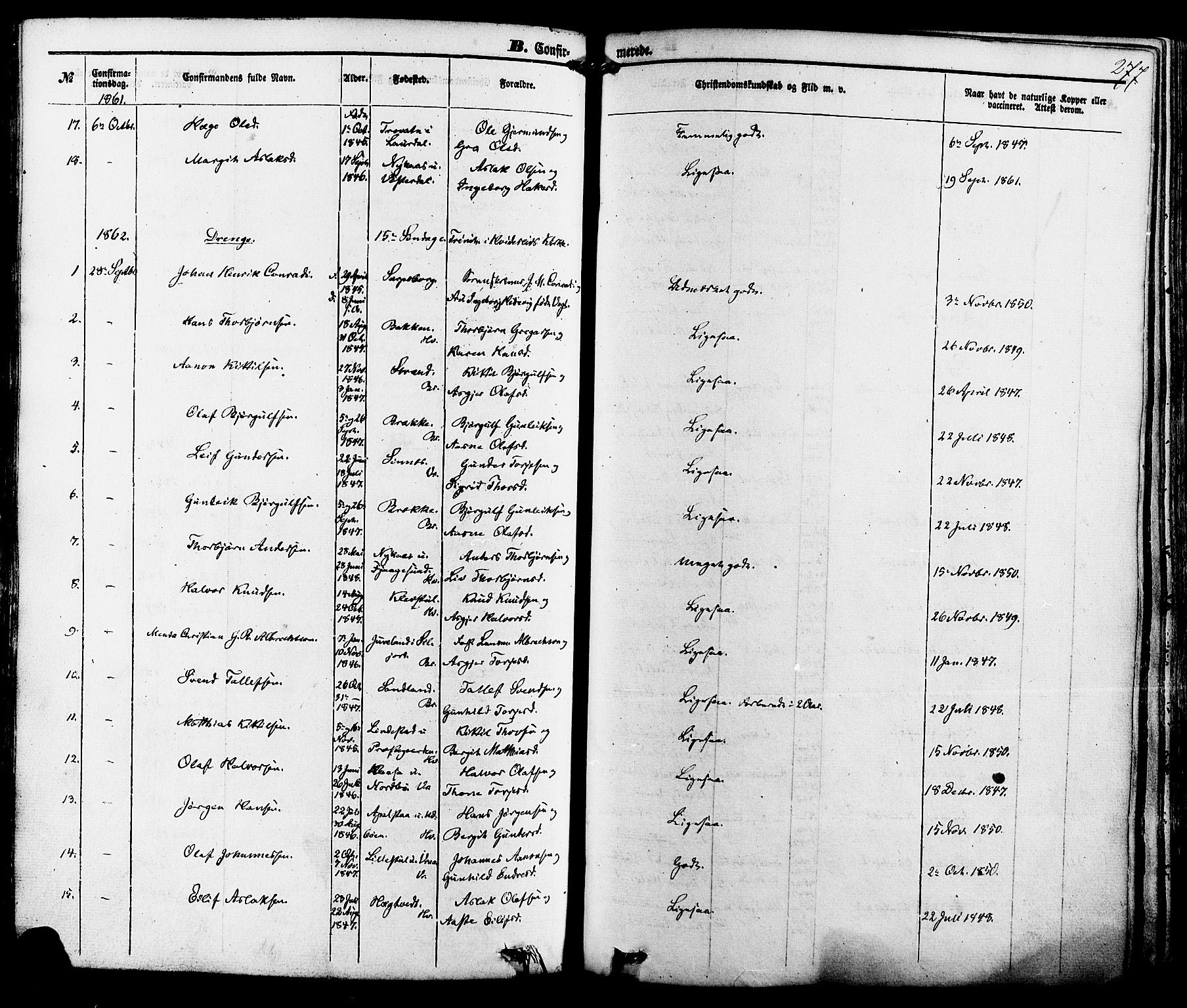 Kviteseid kirkebøker, SAKO/A-276/F/Fa/L0007: Parish register (official) no. I 7, 1859-1881, p. 277