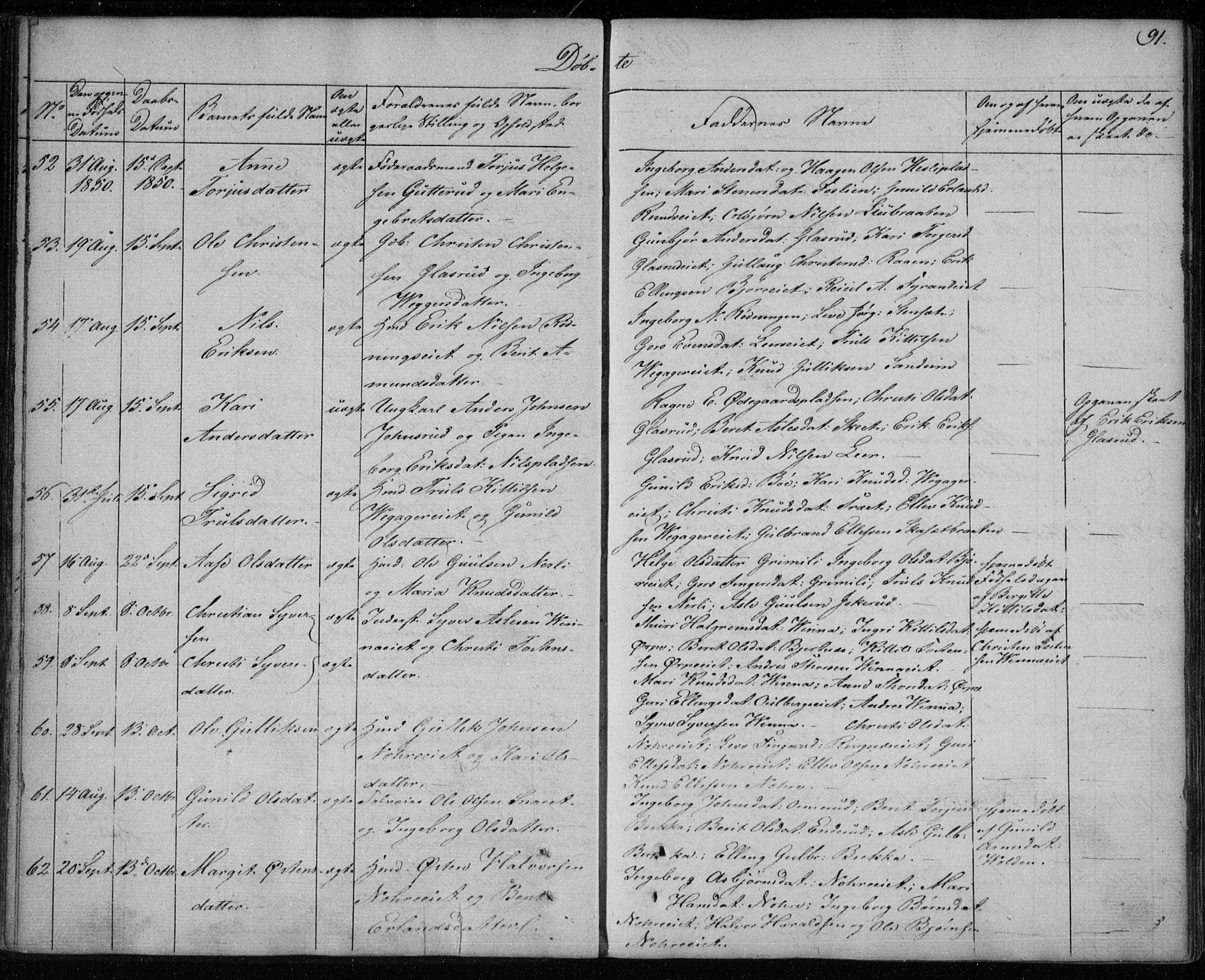 Krødsherad kirkebøker, AV/SAKO-A-19/F/Fa/L0002: Parish register (official) no. 2, 1829-1851, p. 91