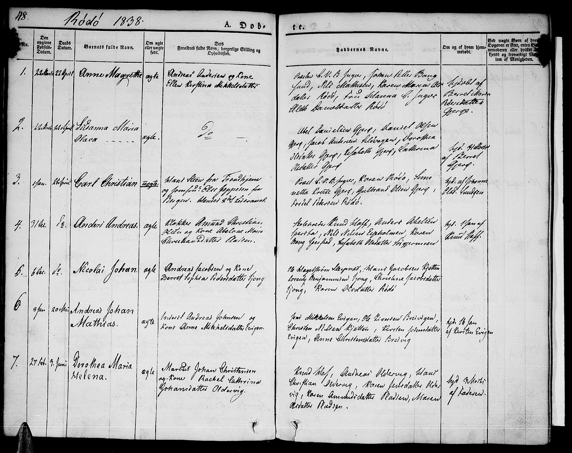 Ministerialprotokoller, klokkerbøker og fødselsregistre - Nordland, SAT/A-1459/841/L0598: Parish register (official) no. 841A06 /1, 1825-1844, p. 48