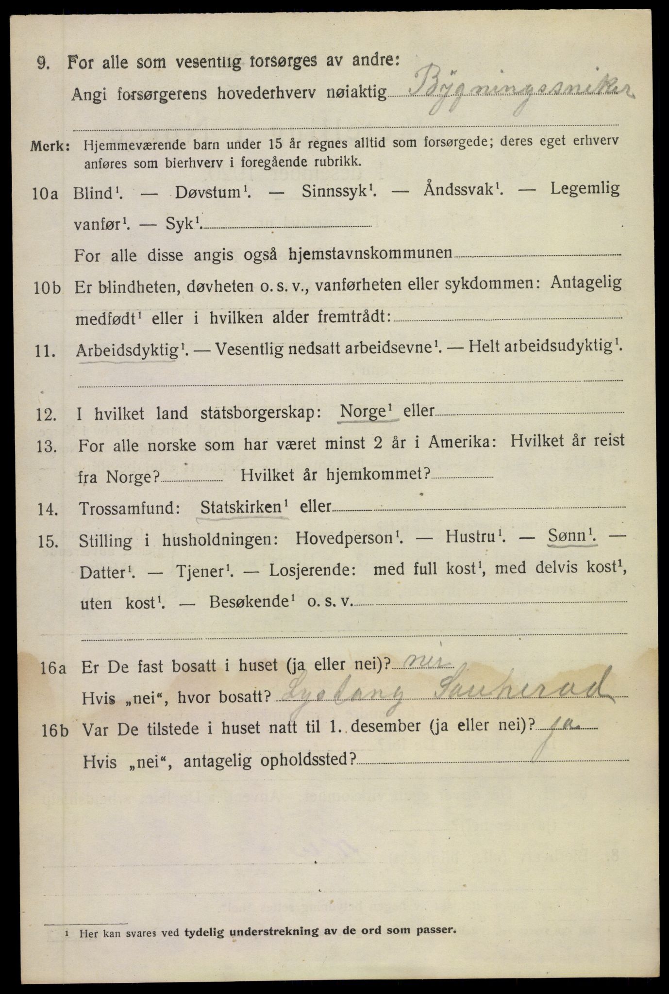 SAKO, 1920 census for Sauherad, 1920, p. 2864