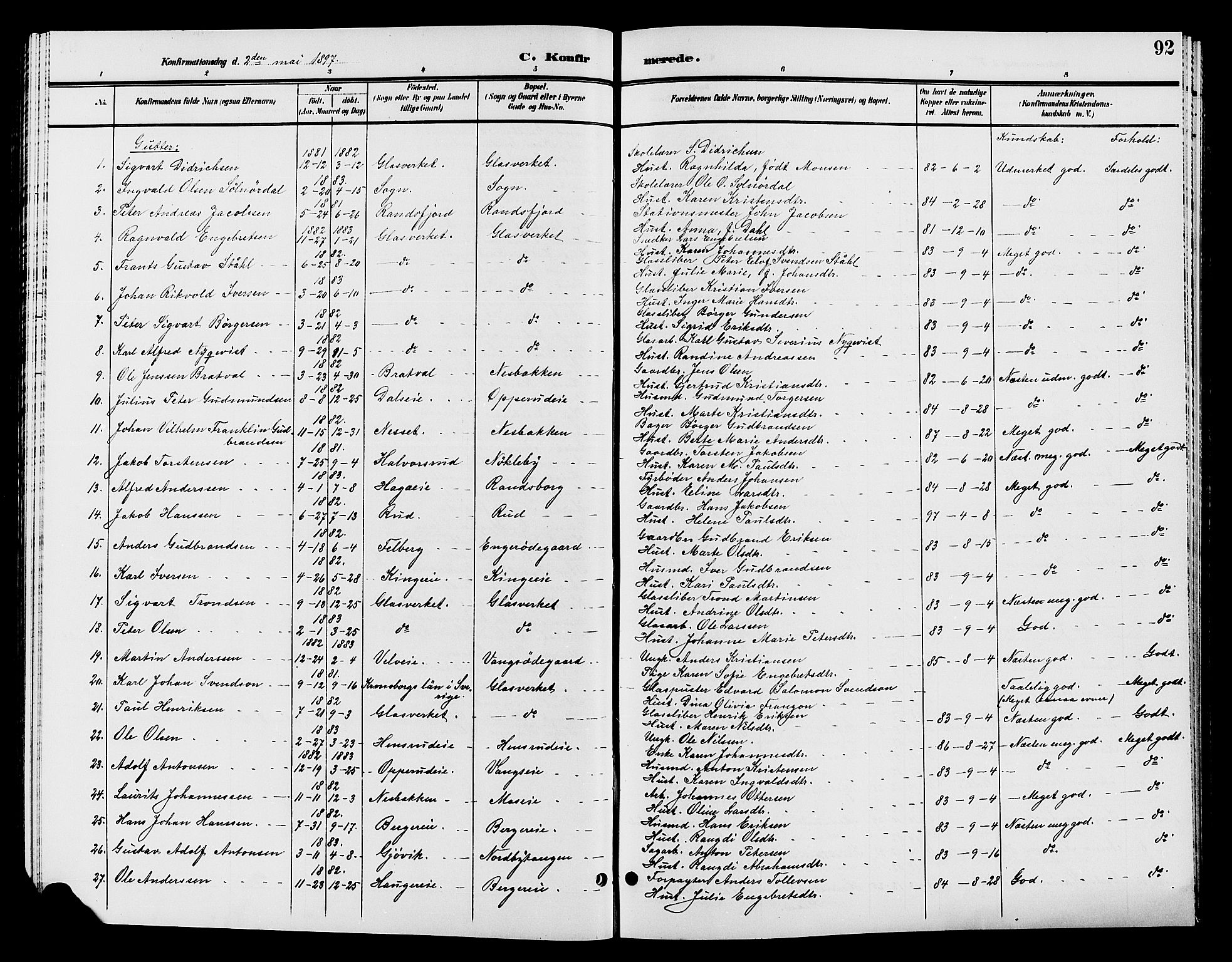 Jevnaker prestekontor, SAH/PREST-116/H/Ha/Hab/L0002: Parish register (copy) no. 2, 1896-1906, p. 92