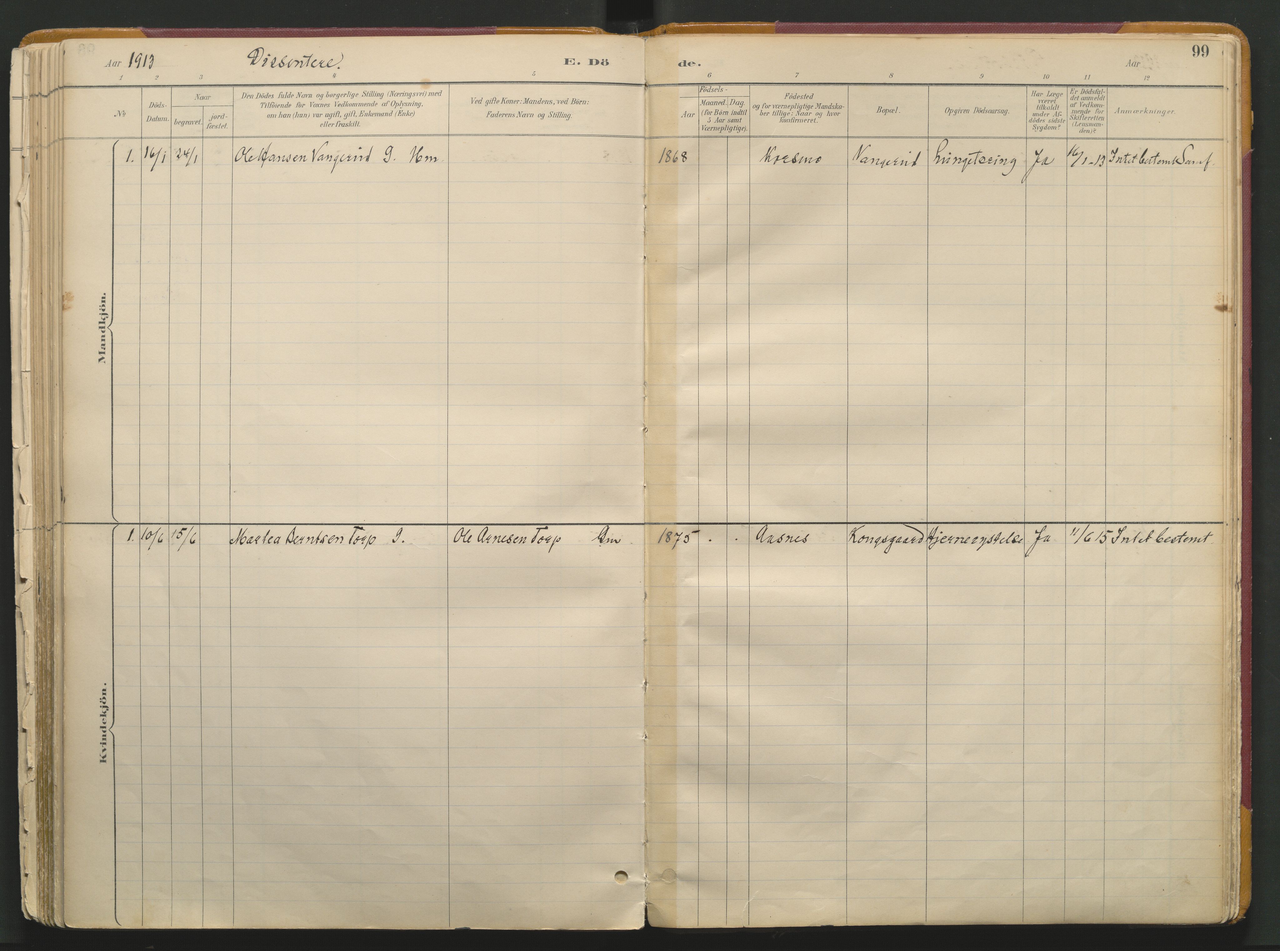 Grue prestekontor, AV/SAH-PREST-036/H/Ha/Haa/L0017: Parish register (official) no. 17, 1892-1936, p. 99