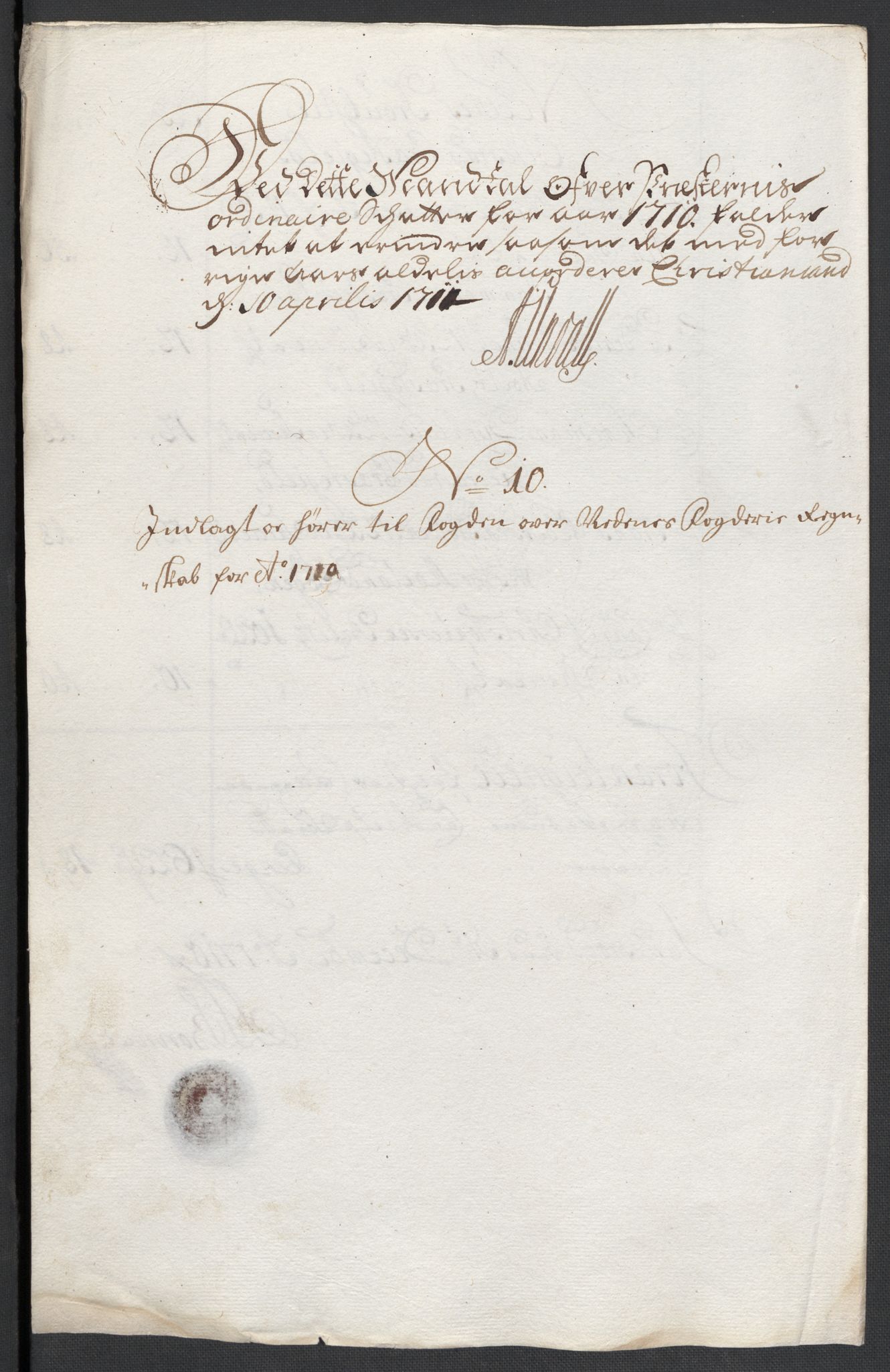 Rentekammeret inntil 1814, Reviderte regnskaper, Fogderegnskap, AV/RA-EA-4092/R39/L2319: Fogderegnskap Nedenes, 1710-1711, p. 57