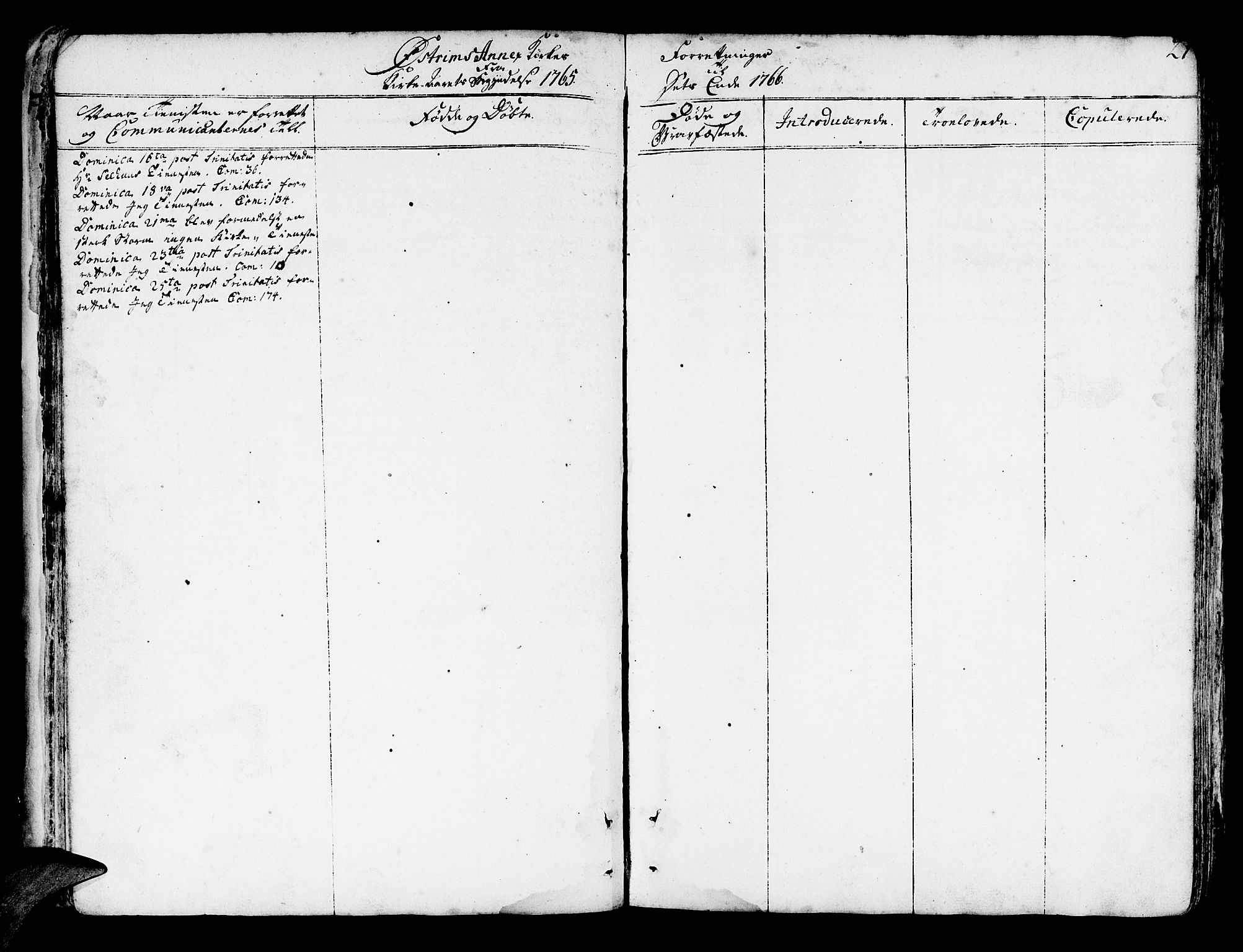 Lindås Sokneprestembete, AV/SAB-A-76701/H/Haa/Haaa/L0004: Parish register (official) no. A 4, 1764-1791, p. 21