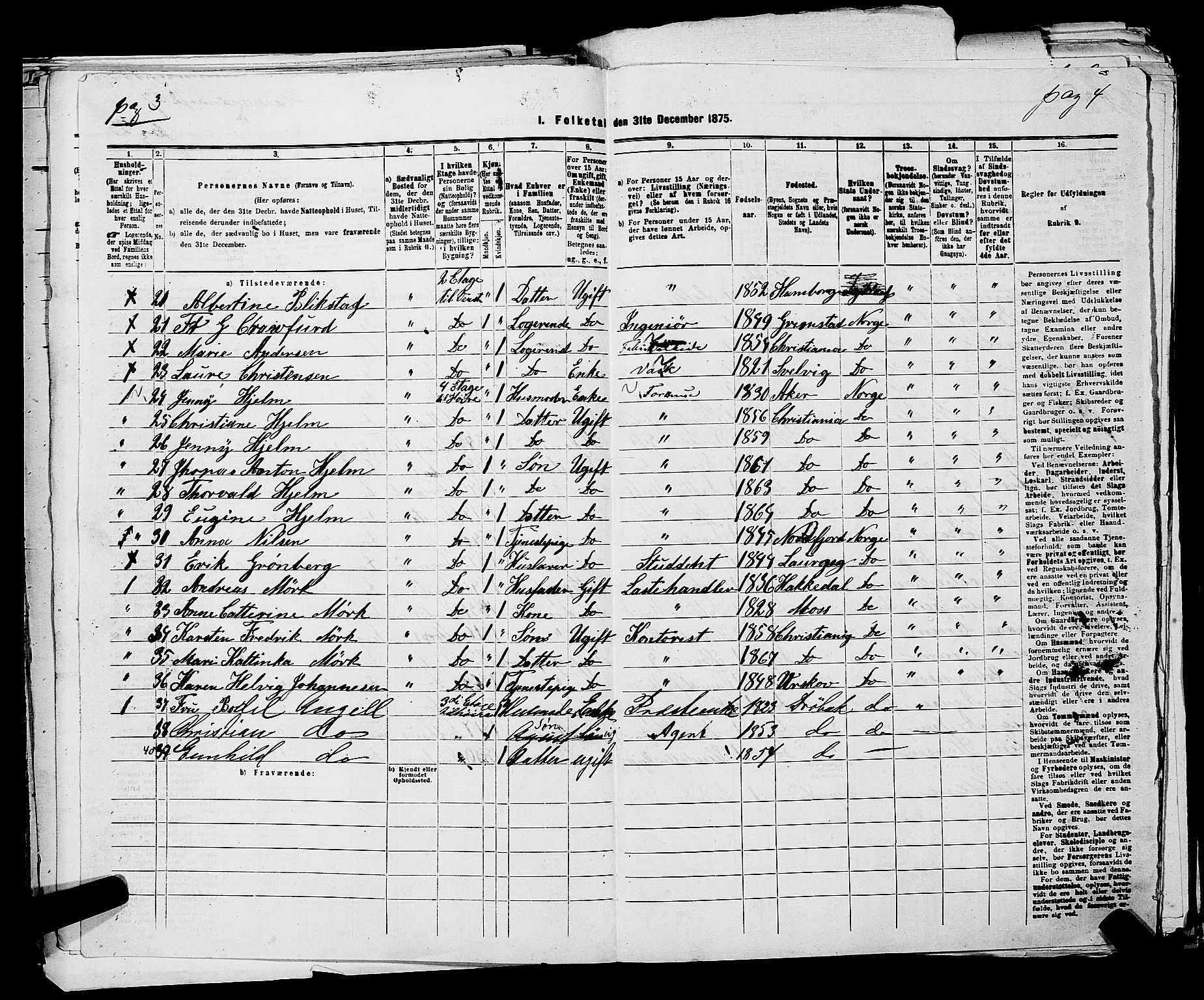 RA, 1875 census for 0301 Kristiania, 1875, p. 1783