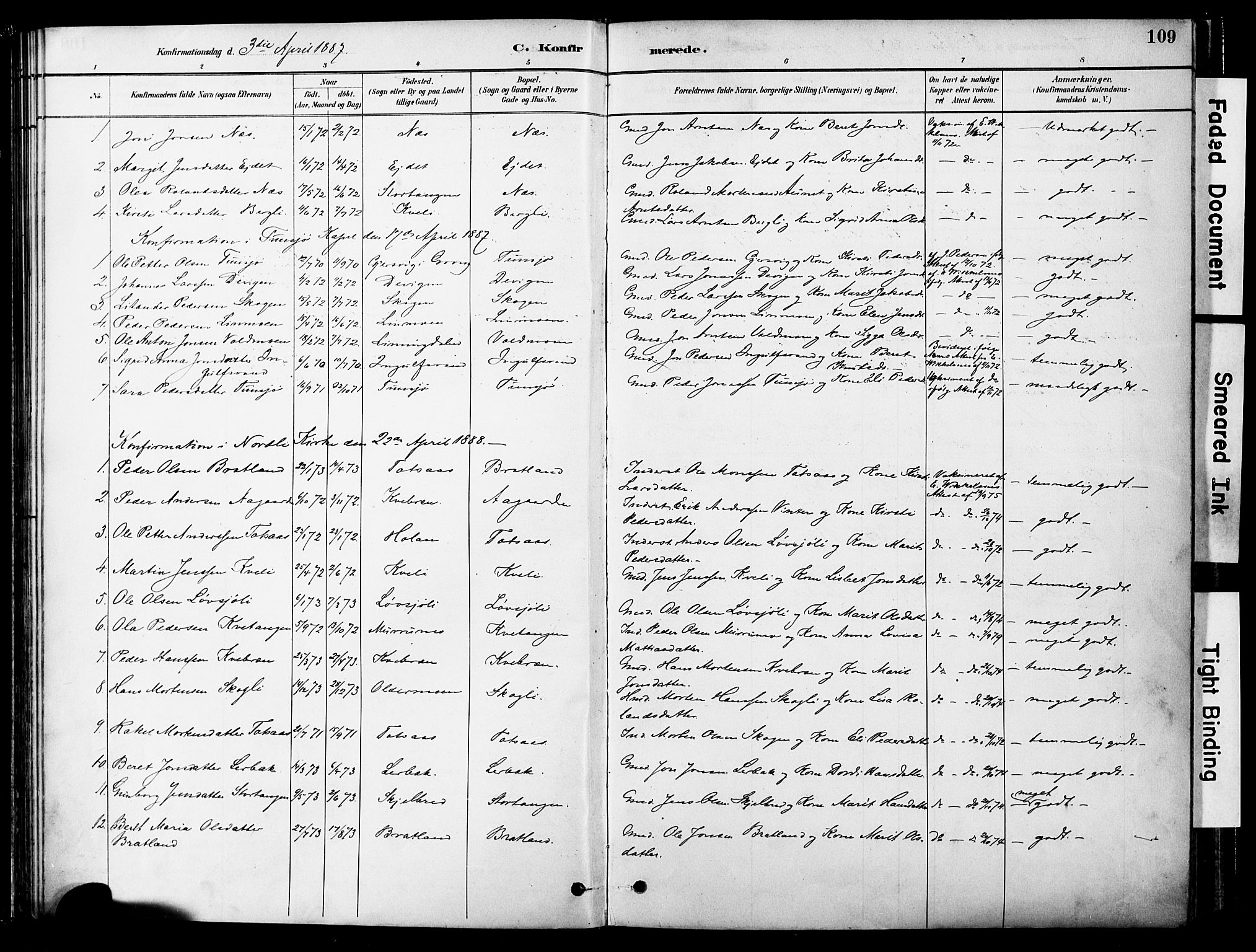 Ministerialprotokoller, klokkerbøker og fødselsregistre - Nord-Trøndelag, SAT/A-1458/755/L0494: Parish register (official) no. 755A03, 1882-1902, p. 109
