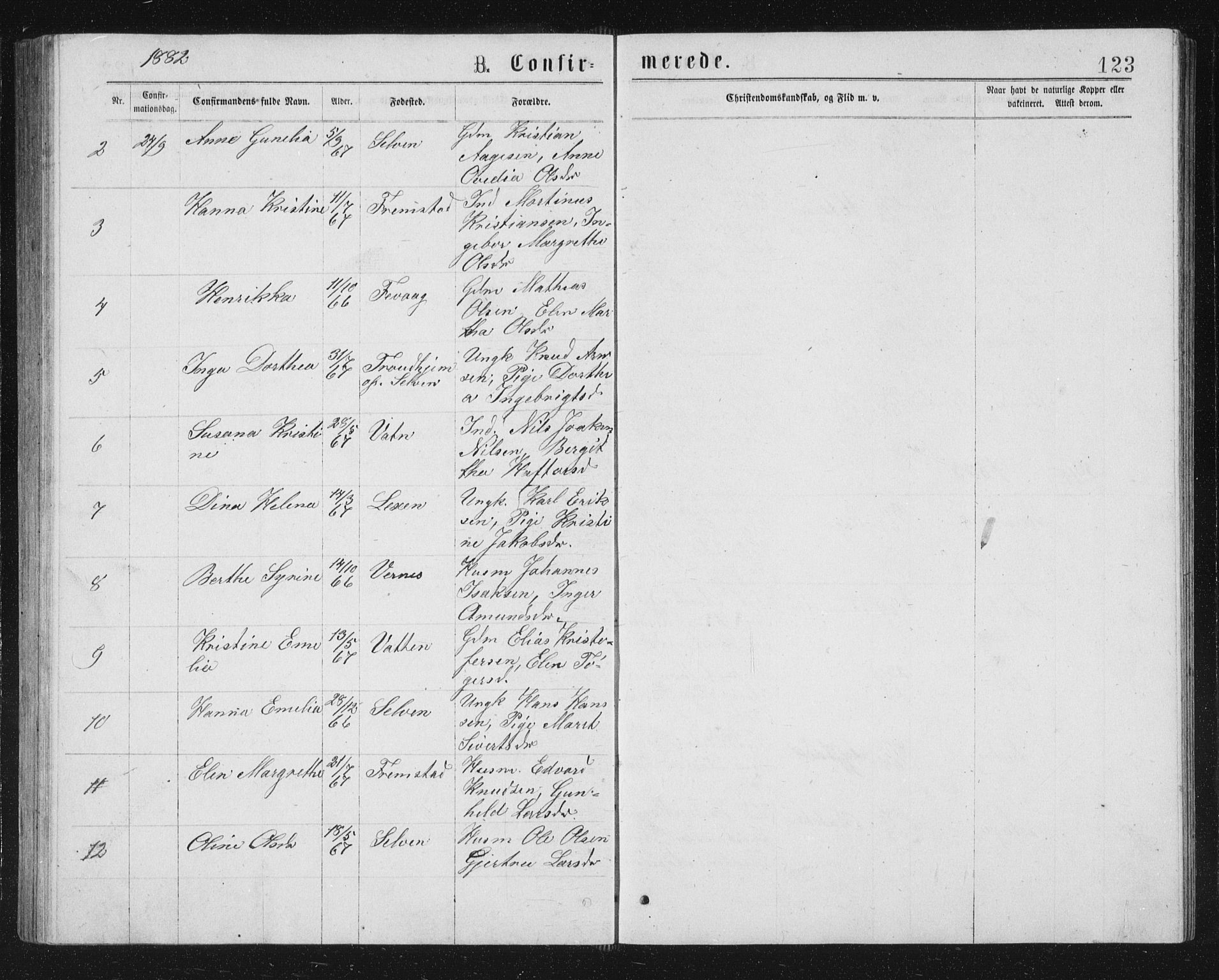 Ministerialprotokoller, klokkerbøker og fødselsregistre - Sør-Trøndelag, SAT/A-1456/662/L0756: Parish register (copy) no. 662C01, 1869-1891, p. 123