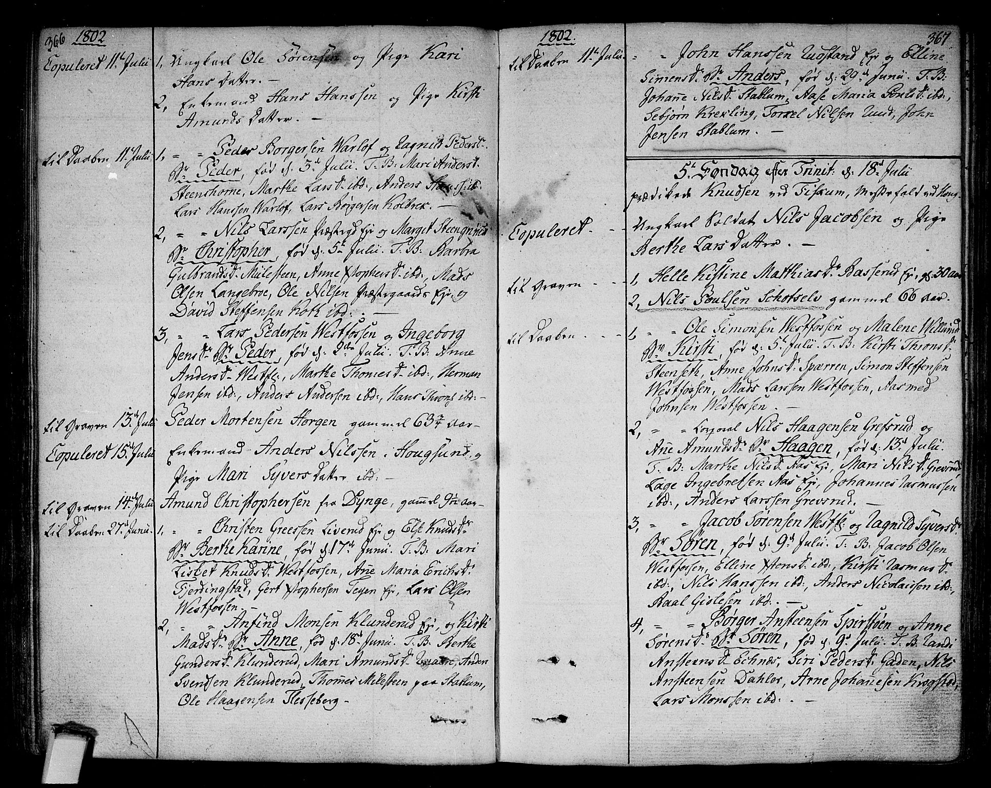 Eiker kirkebøker, AV/SAKO-A-4/F/Fa/L0009: Parish register (official) no. I 9, 1789-1806, p. 366-367