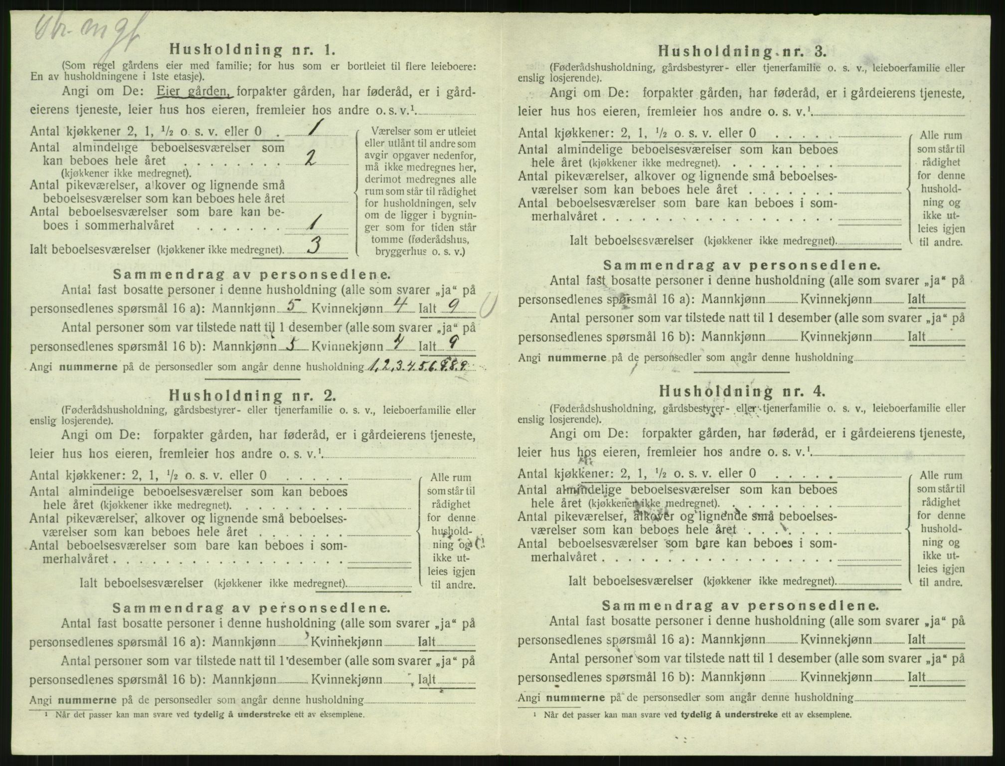 SAT, 1920 census for Kornstad, 1920, p. 322