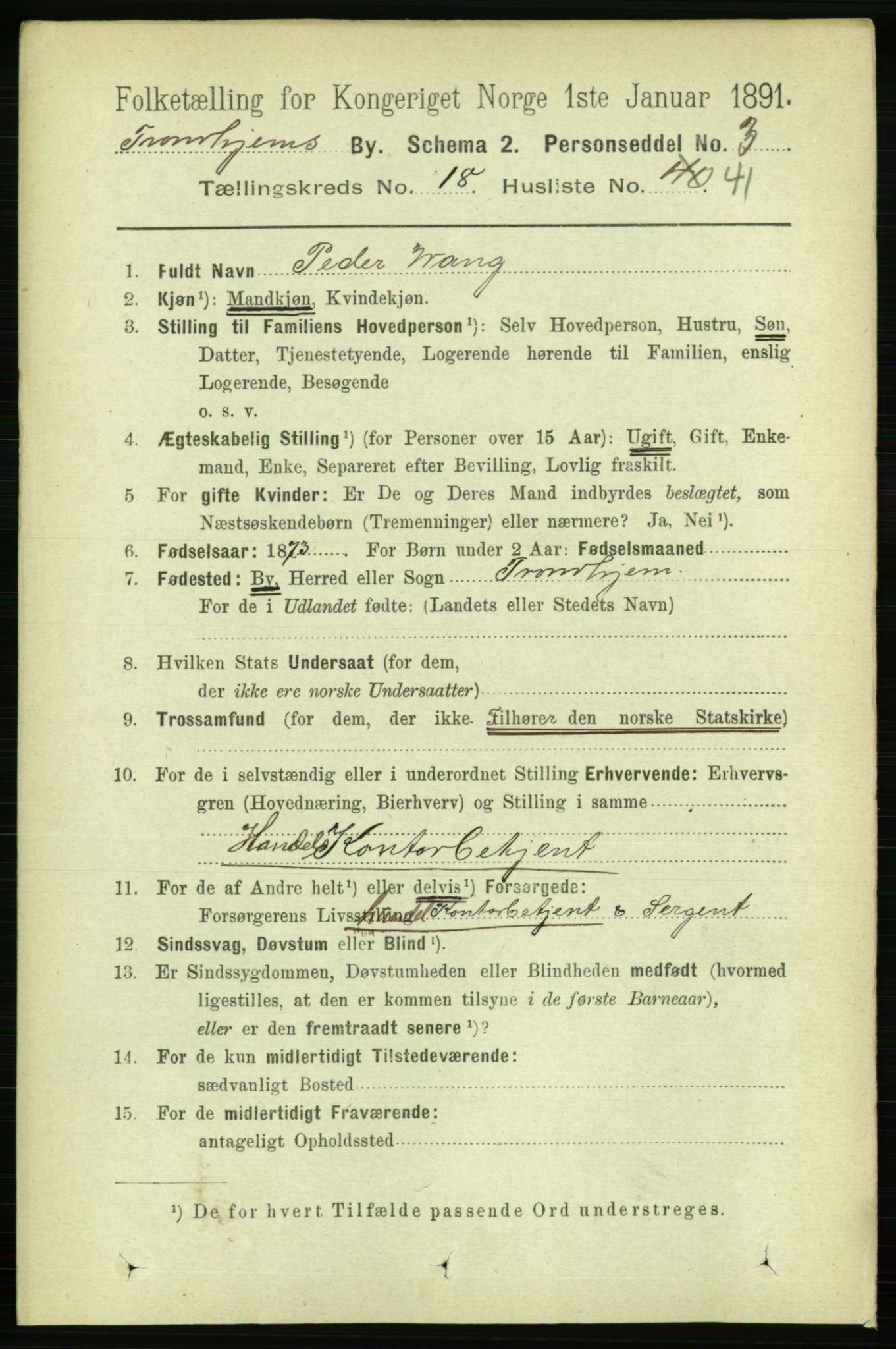 RA, 1891 census for 1601 Trondheim, 1891, p. 14424