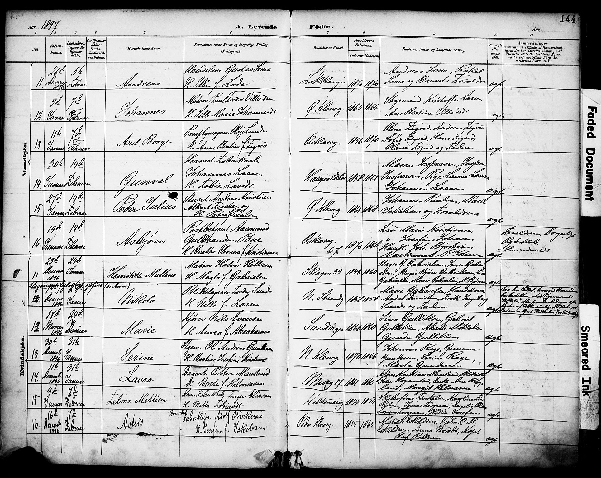 Domkirken sokneprestkontor, AV/SAST-A-101812/001/30/30BA/L0030: Parish register (official) no. A 29, 1889-1902, p. 144