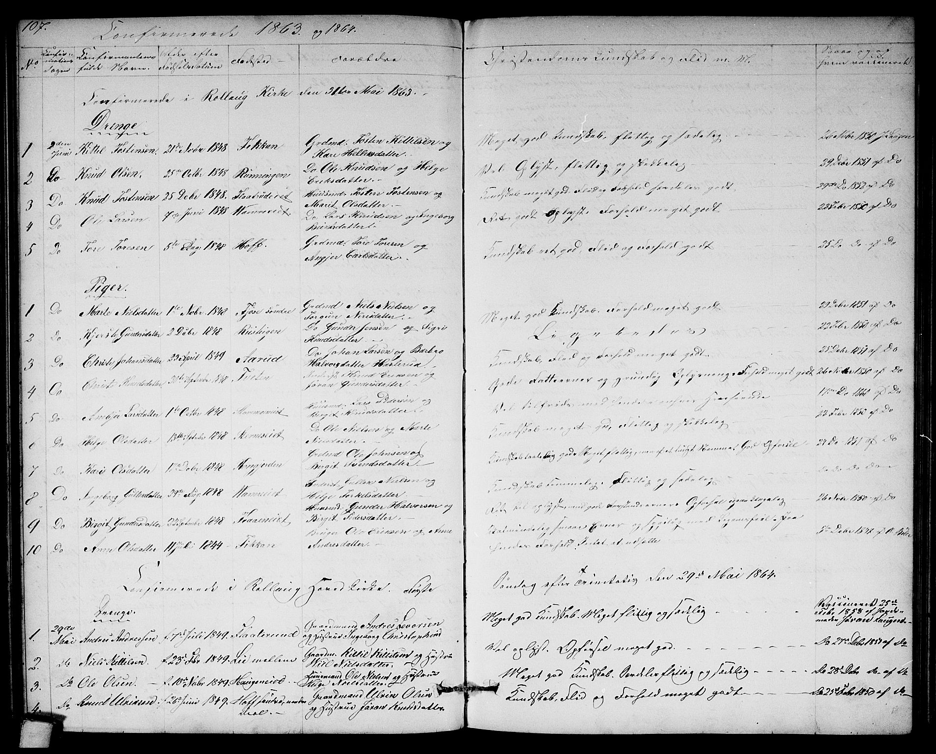 Rollag kirkebøker, AV/SAKO-A-240/G/Ga/L0003: Parish register (copy) no. I 3, 1856-1887, p. 107