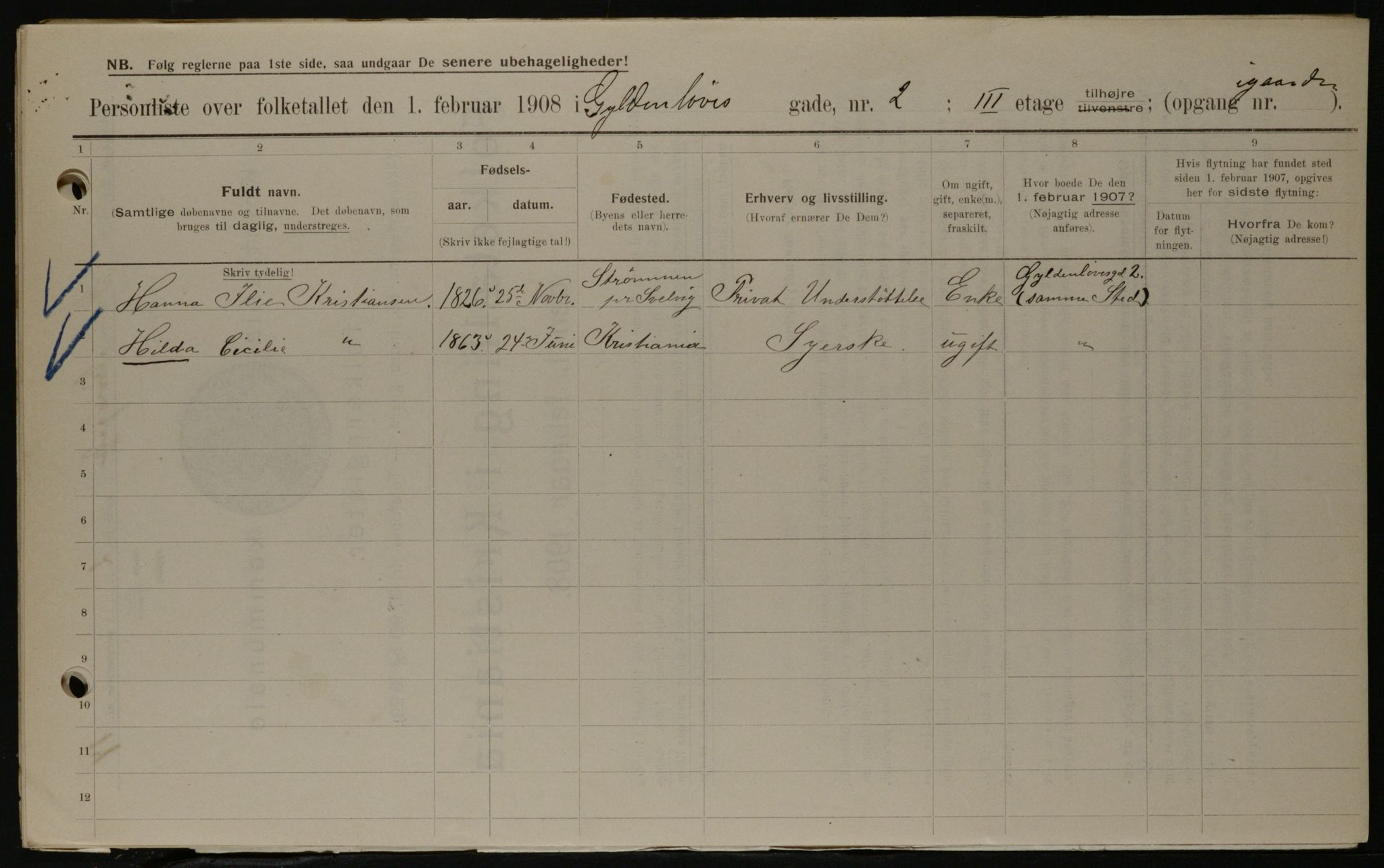 OBA, Municipal Census 1908 for Kristiania, 1908, p. 29325