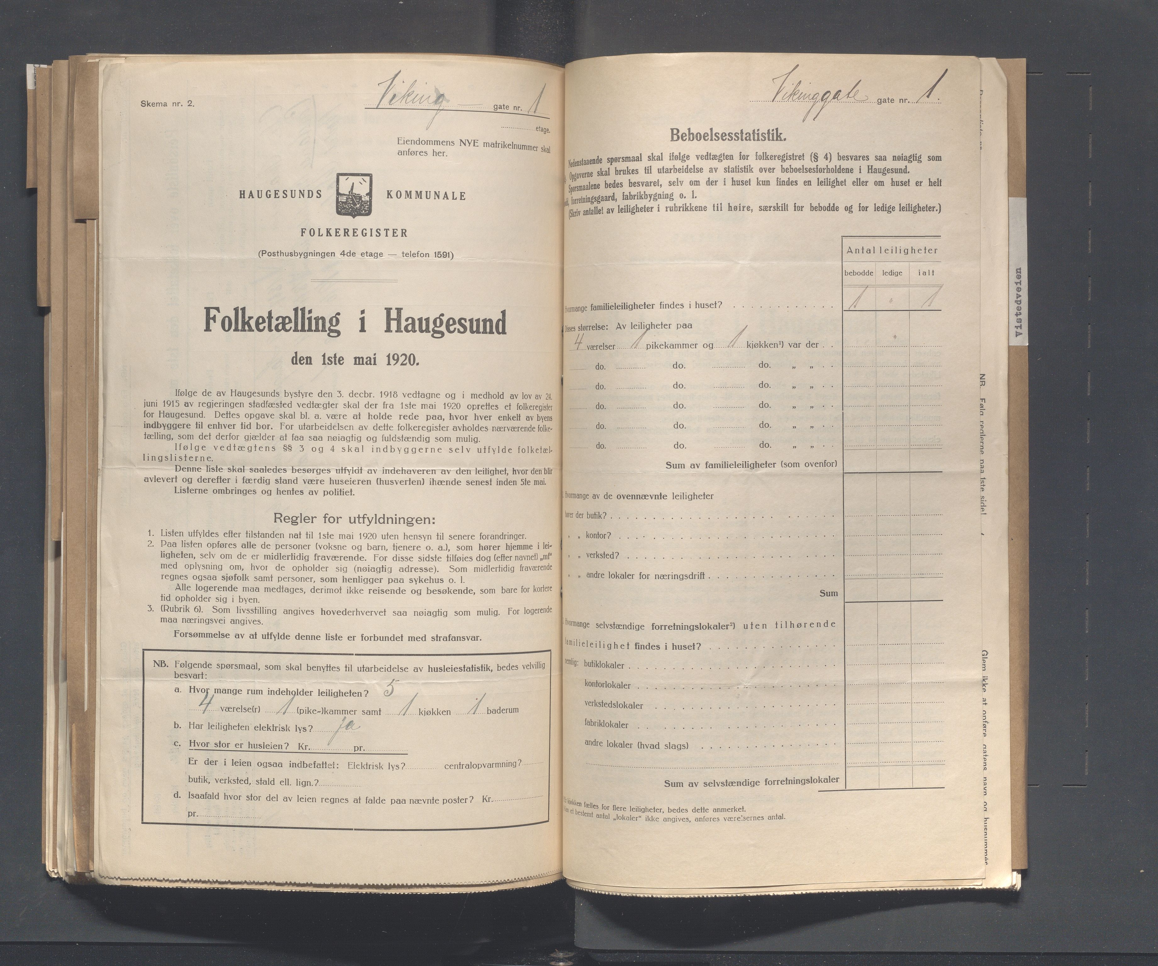 IKAR, Local census 1.5.1920 for Haugesund, 1920, p. 5279