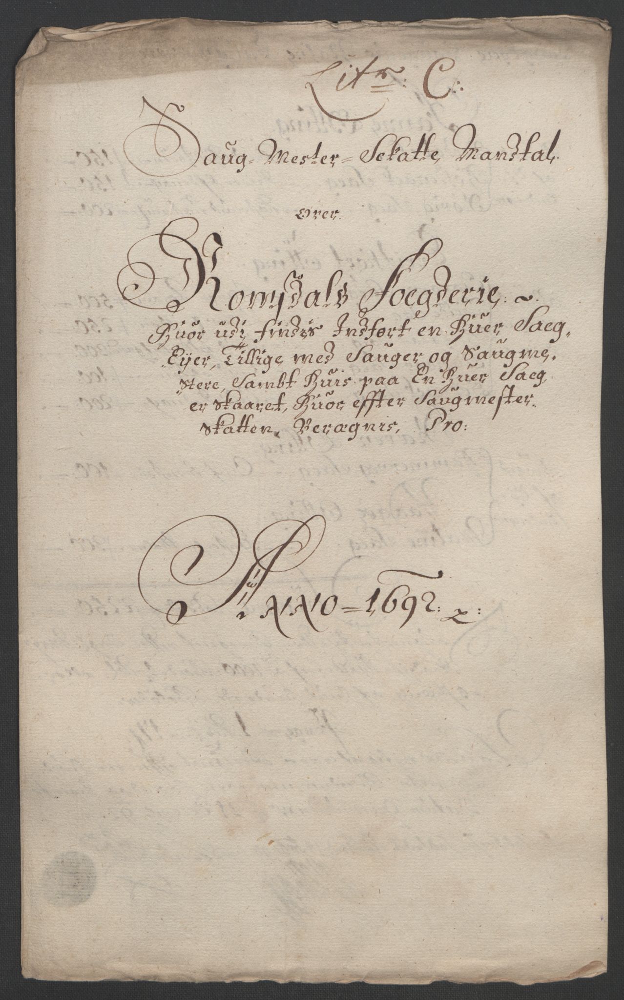 Rentekammeret inntil 1814, Reviderte regnskaper, Fogderegnskap, RA/EA-4092/R55/L3650: Fogderegnskap Romsdal, 1692, p. 74