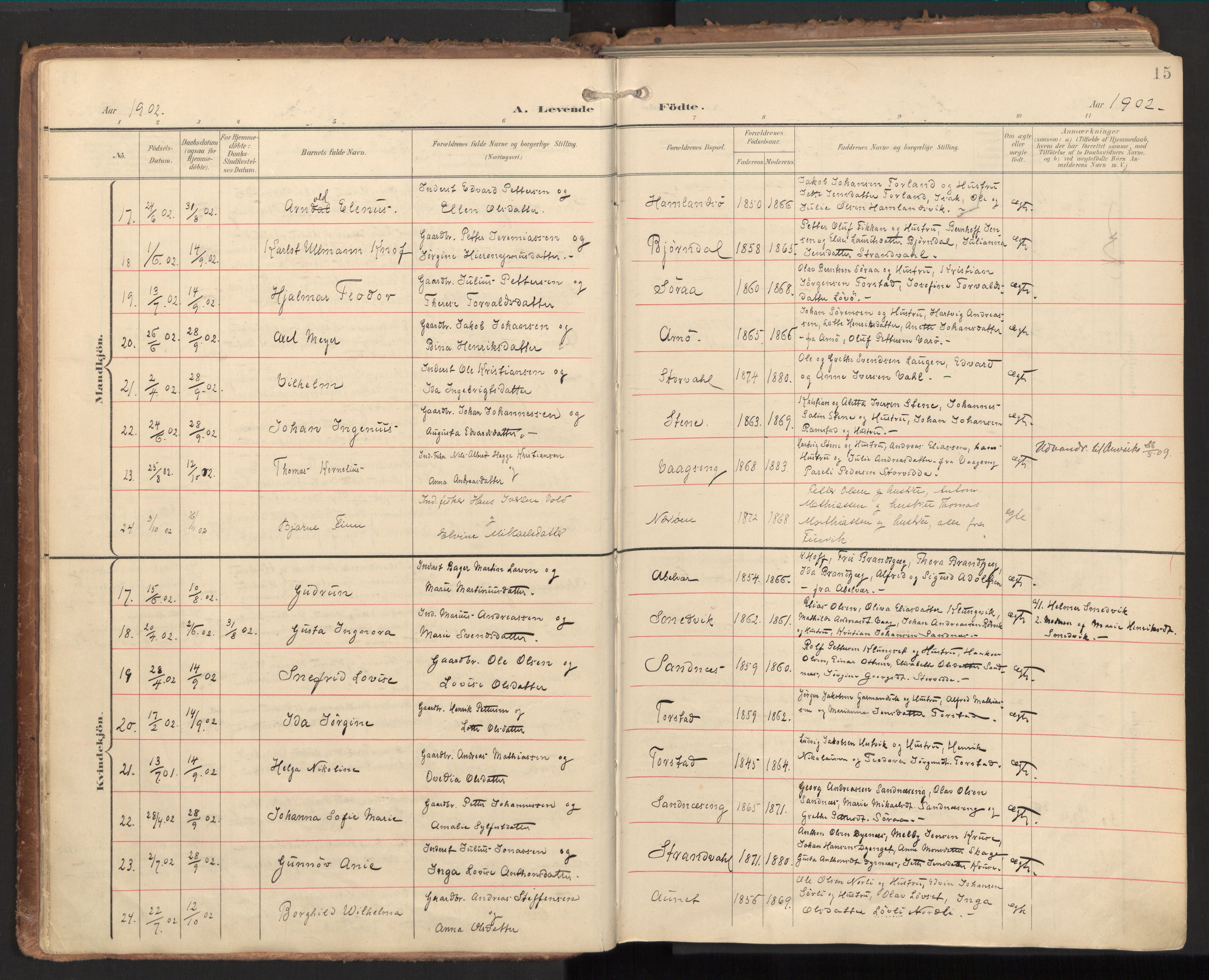 Ministerialprotokoller, klokkerbøker og fødselsregistre - Nord-Trøndelag, SAT/A-1458/784/L0677: Parish register (official) no. 784A12, 1900-1920, p. 15