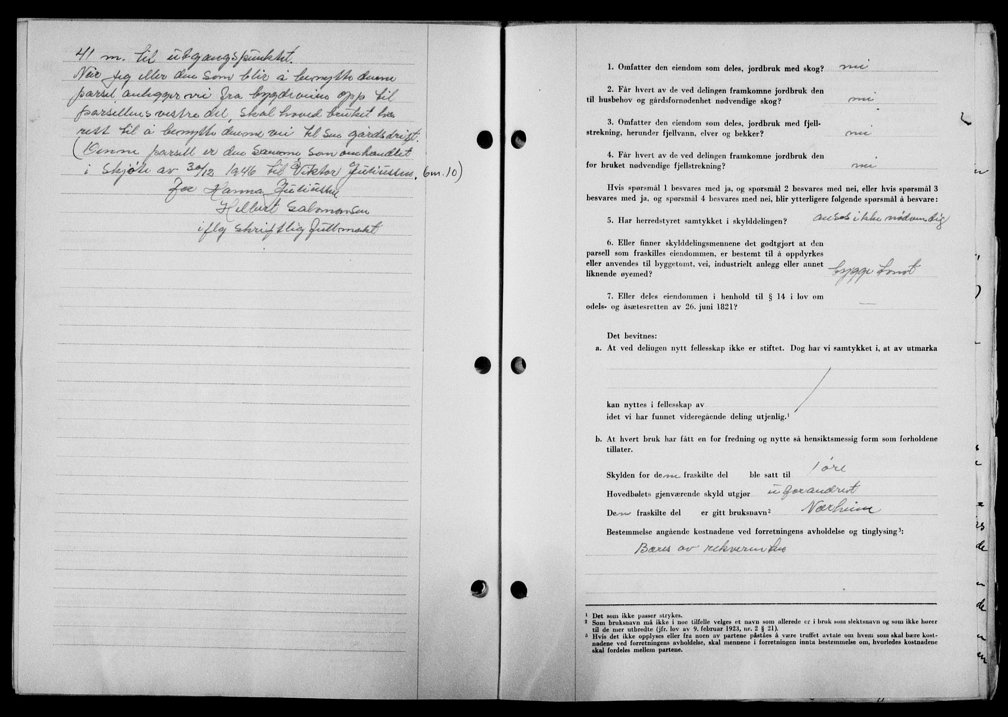 Lofoten sorenskriveri, SAT/A-0017/1/2/2C/L0016a: Mortgage book no. 16a, 1947-1947, Diary no: : 1561/1947