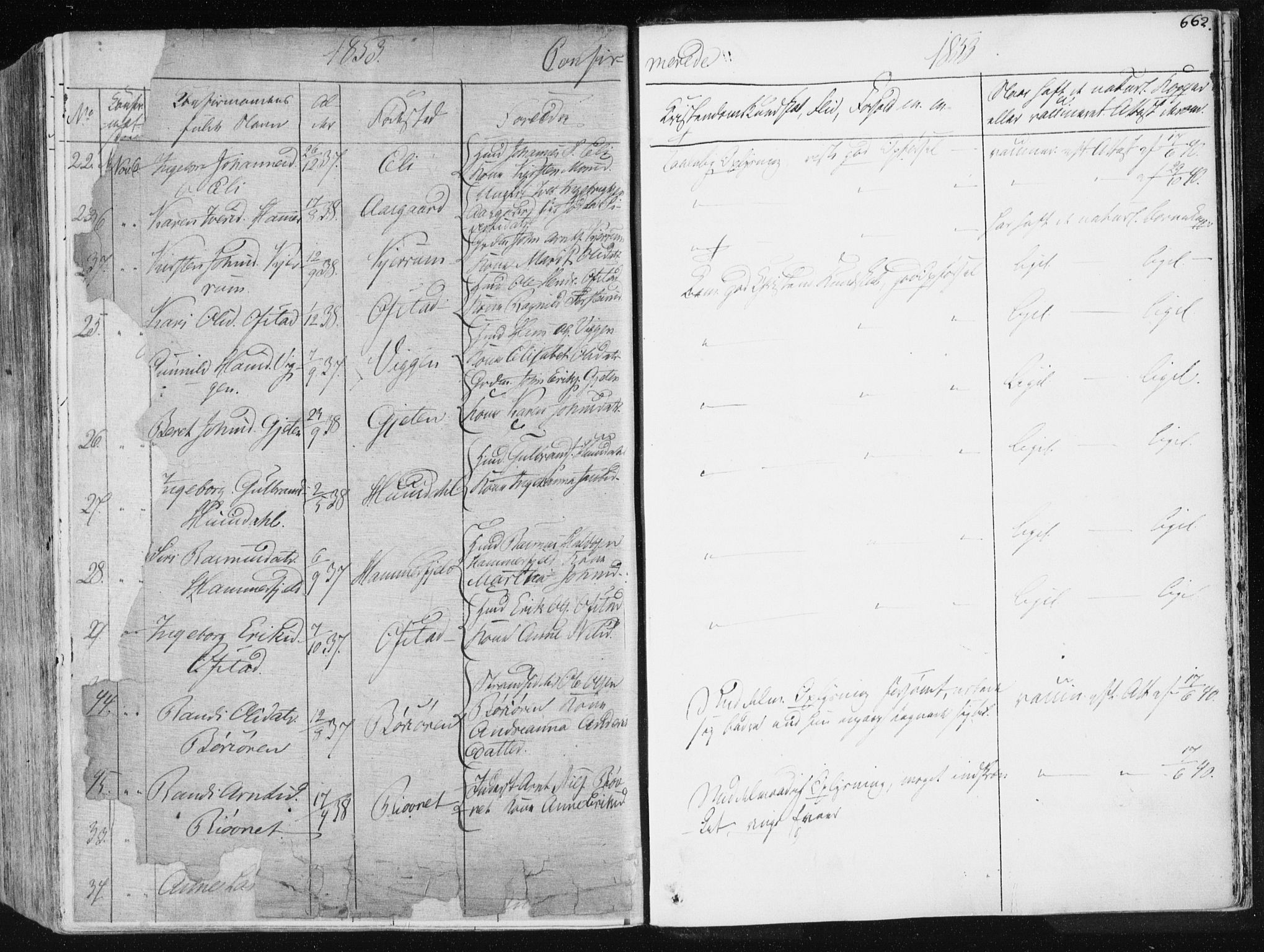 Ministerialprotokoller, klokkerbøker og fødselsregistre - Sør-Trøndelag, SAT/A-1456/665/L0771: Parish register (official) no. 665A06, 1830-1856, p. 662