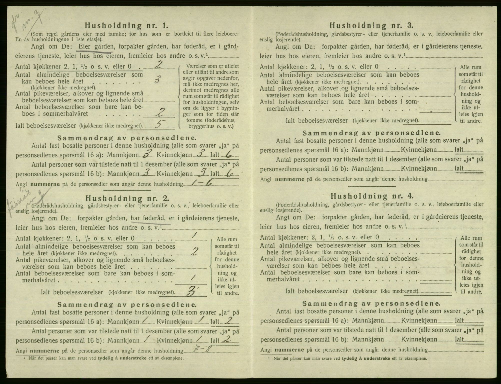 SAB, 1920 census for Voss, 1920, p. 2328