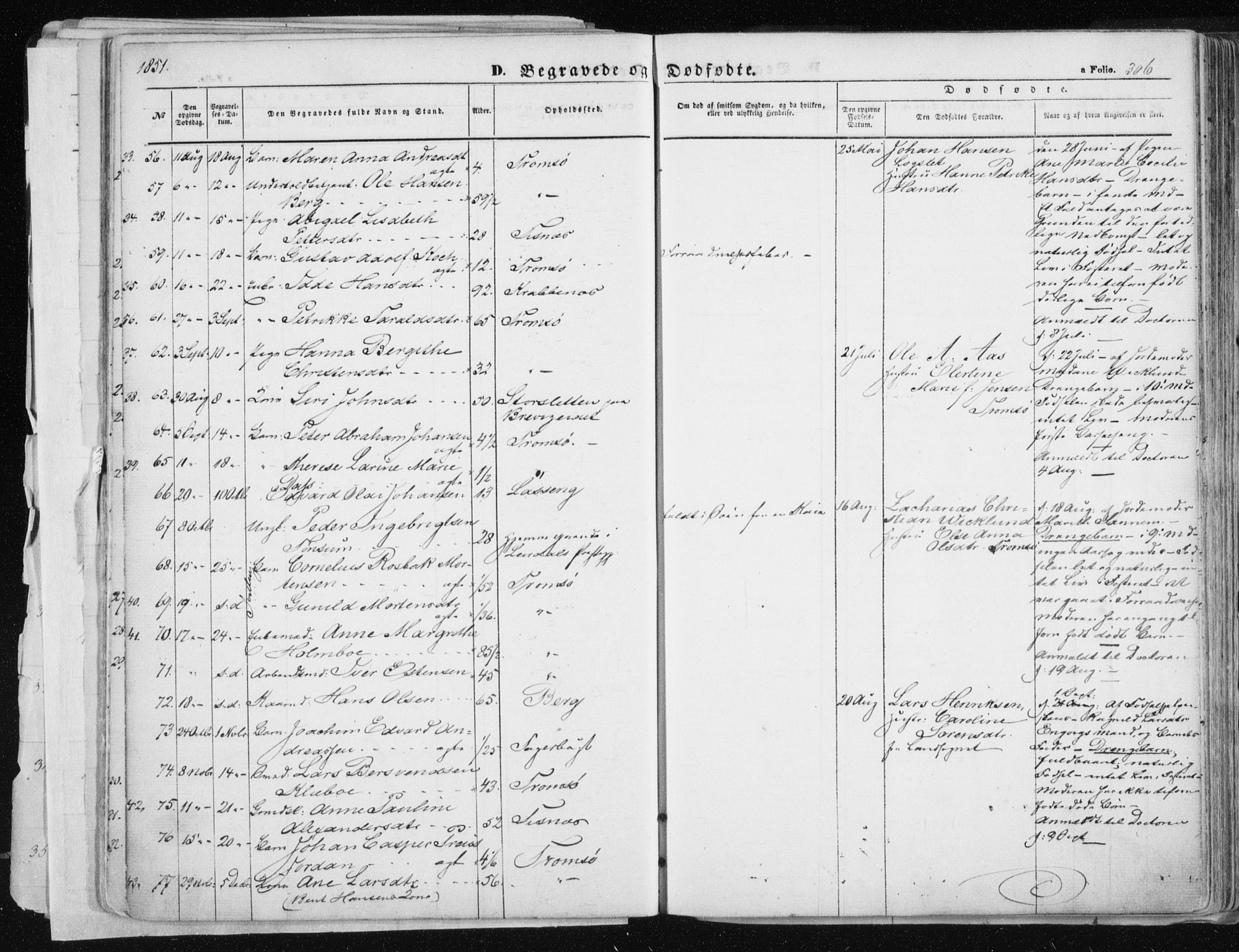Tromsø sokneprestkontor/stiftsprosti/domprosti, SATØ/S-1343/G/Ga/L0010kirke: Parish register (official) no. 10, 1848-1855, p. 306