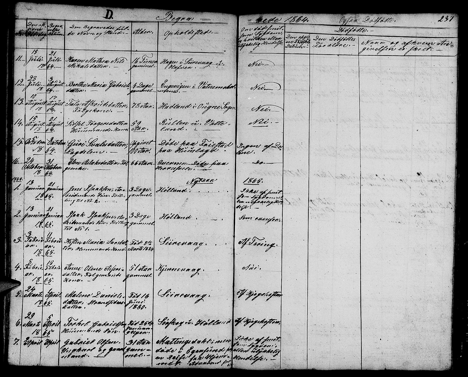 Eigersund sokneprestkontor, SAST/A-101807/S09/L0003: Parish register (copy) no. B 3, 1846-1875, p. 237