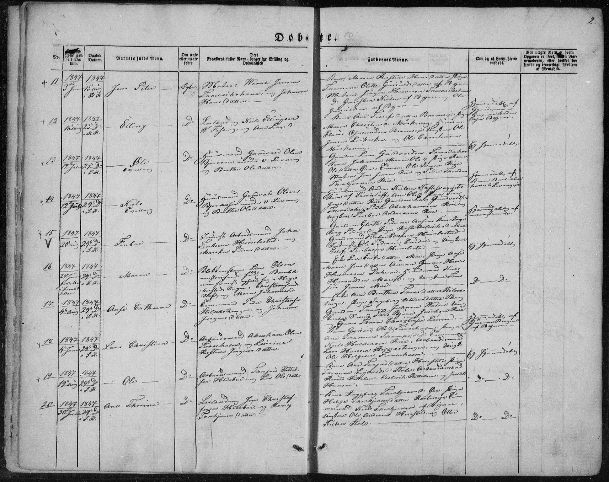 Sannidal kirkebøker, SAKO/A-296/F/Fa/L0008: Parish register (official) no. 8, 1847-1862, p. 2