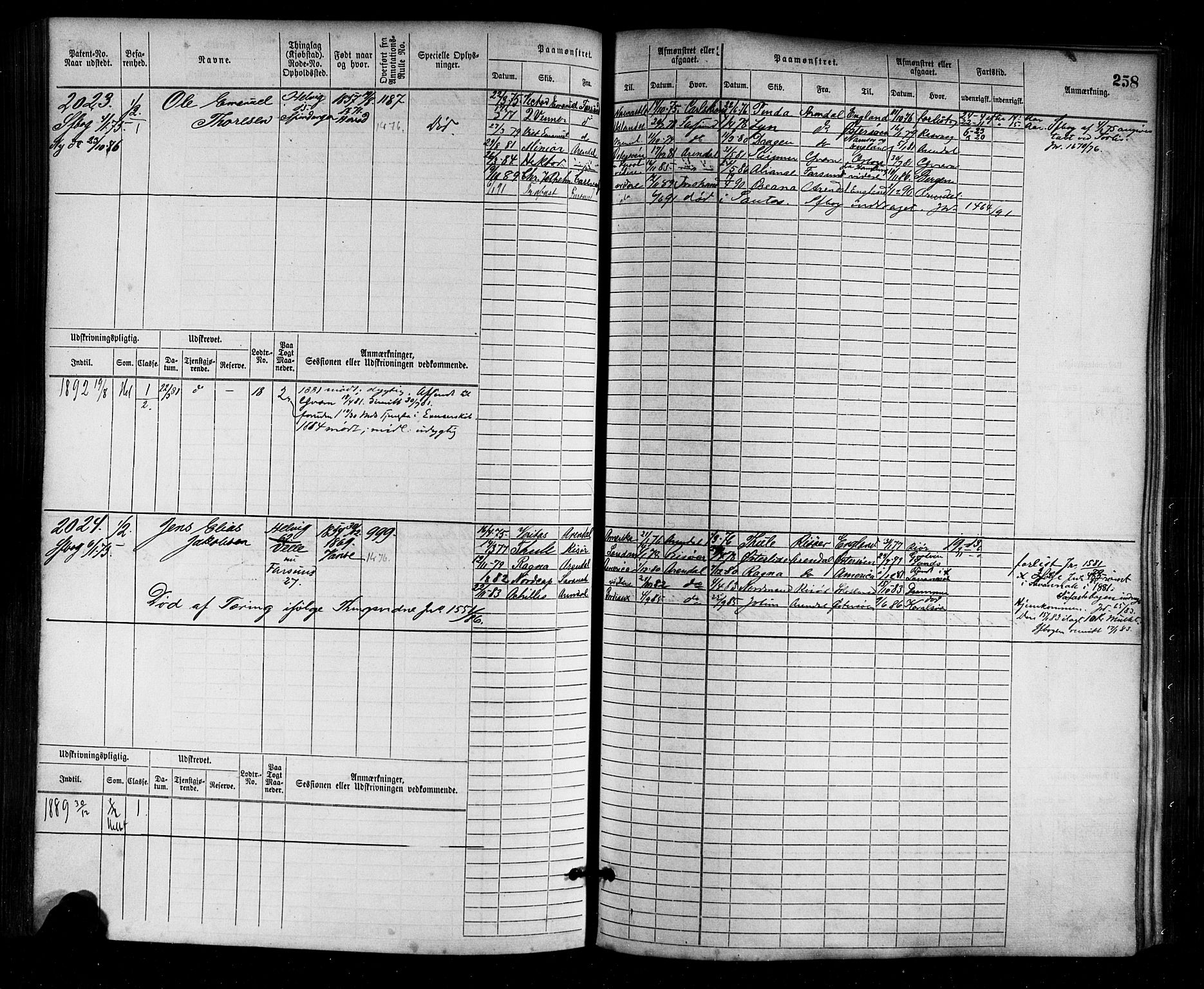 Farsund mønstringskrets, AV/SAK-2031-0017/F/Fb/L0003: Hovedrulle nr 1509-2274, M-6, 1868-1915, p. 264