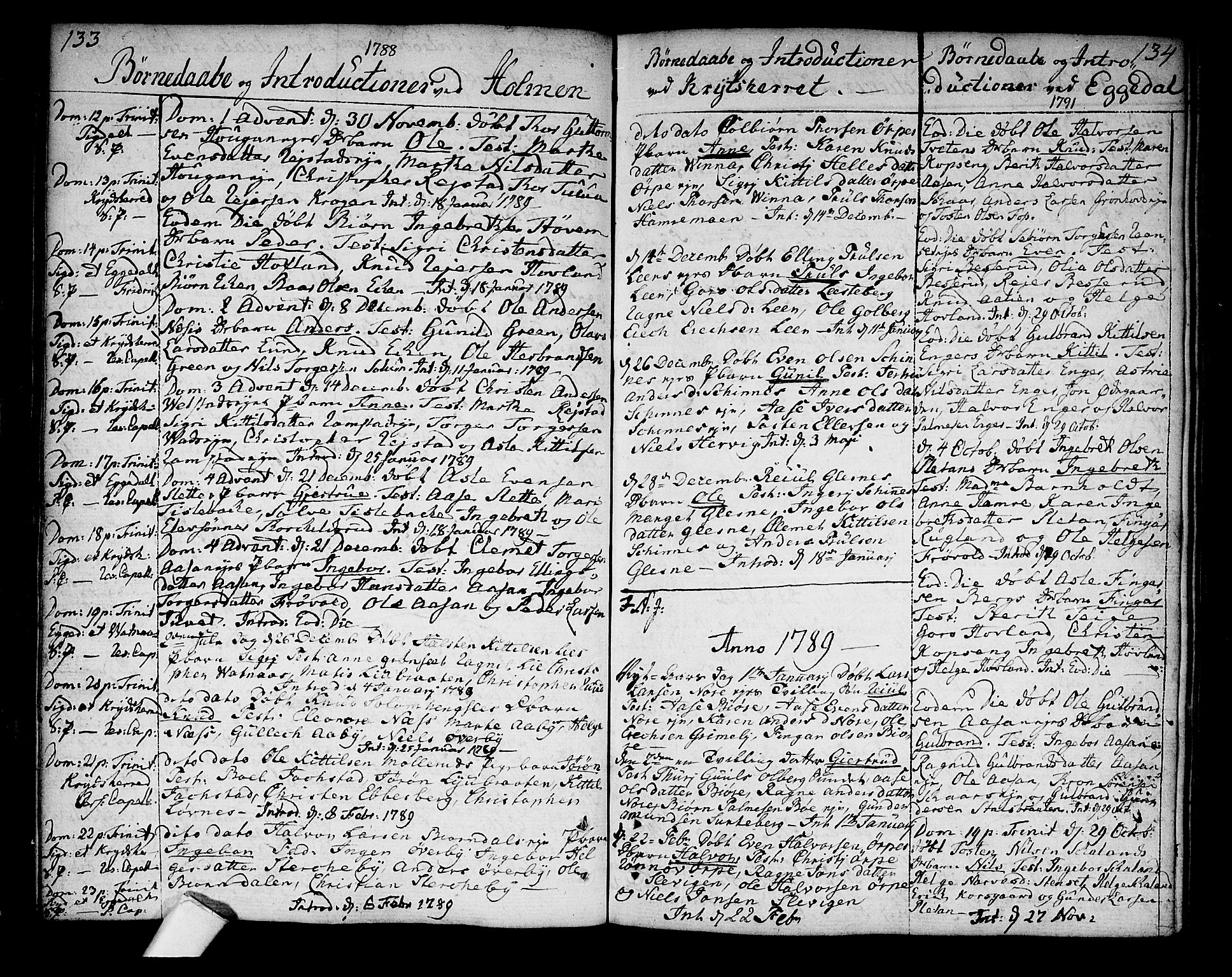 Sigdal kirkebøker, AV/SAKO-A-245/F/Fa/L0002: Parish register (official) no. I 2, 1778-1792, p. 133-134