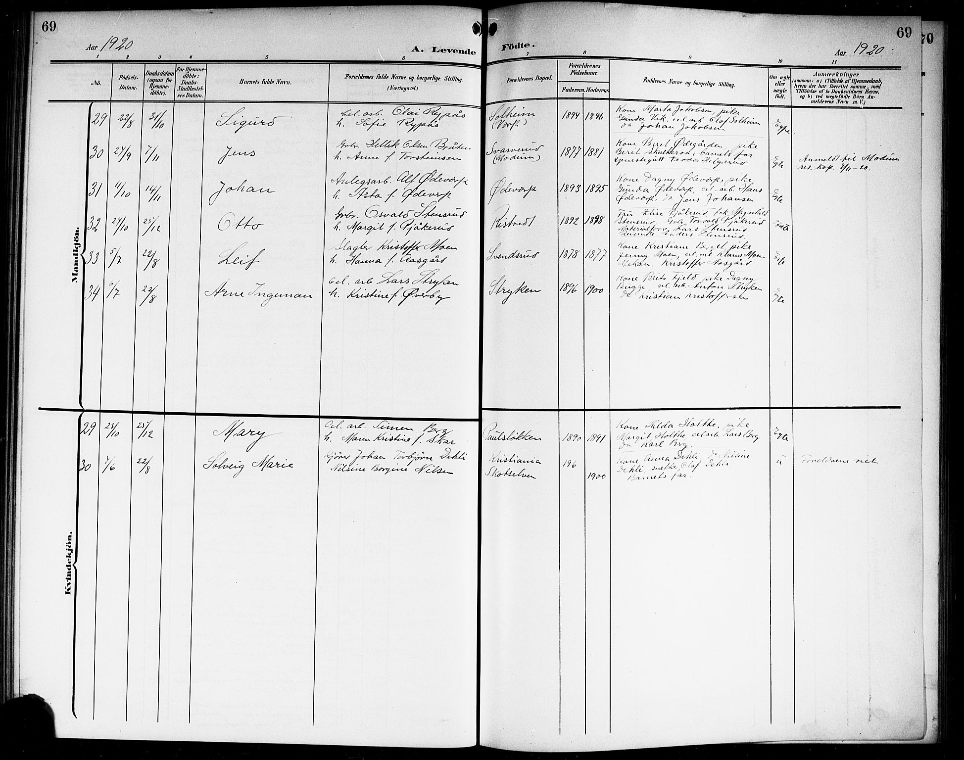 Eiker kirkebøker, SAKO/A-4/G/Gb/L0005: Parish register (copy) no. II 5, 1901-1923, p. 69