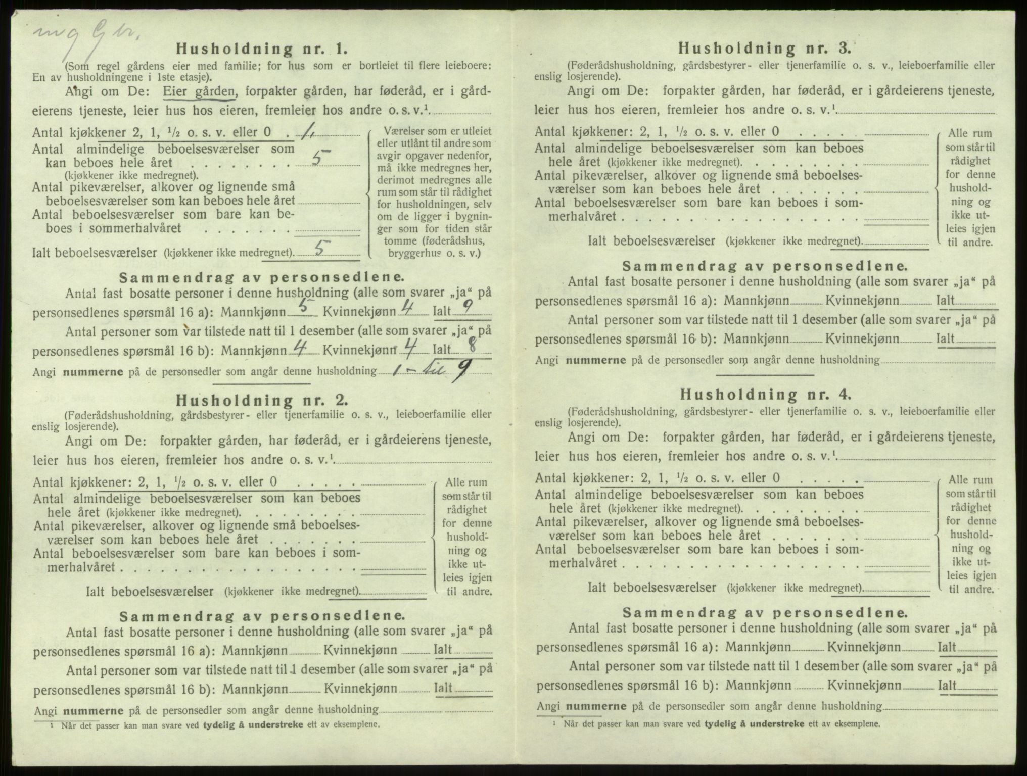 SAB, 1920 census for Hamre, 1920, p. 124