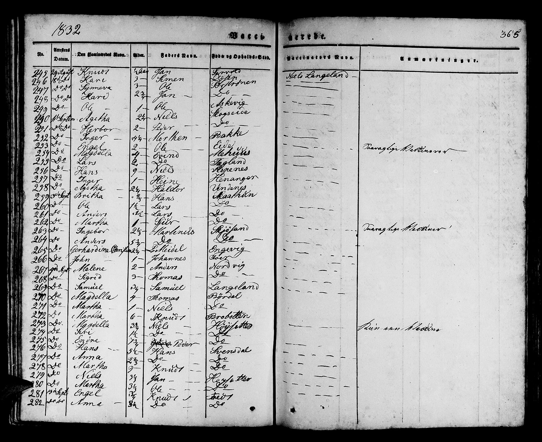 Os sokneprestembete, AV/SAB-A-99929: Parish register (official) no. A 14, 1826-1839, p. 365