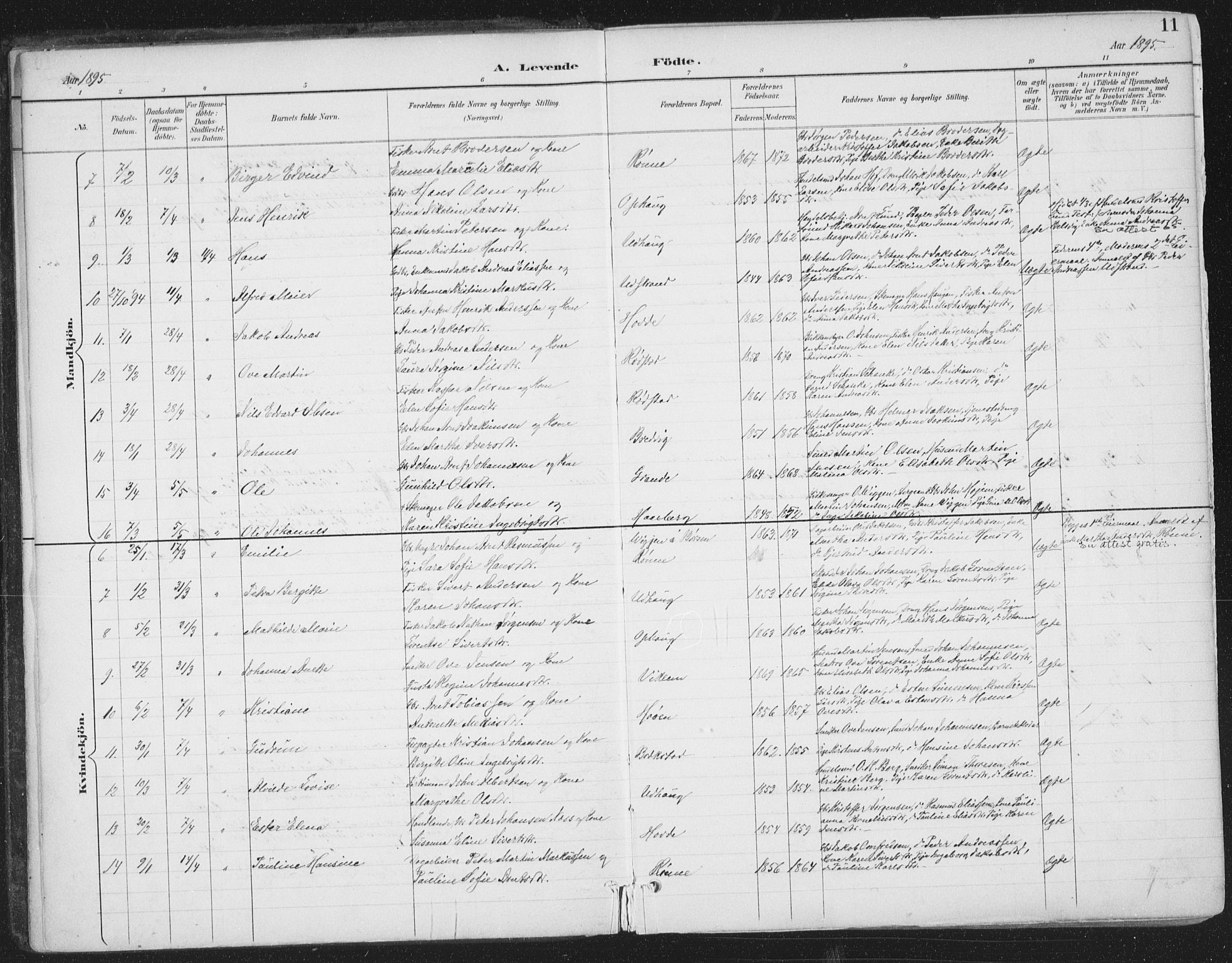 Ministerialprotokoller, klokkerbøker og fødselsregistre - Sør-Trøndelag, SAT/A-1456/659/L0743: Parish register (official) no. 659A13, 1893-1910, p. 11