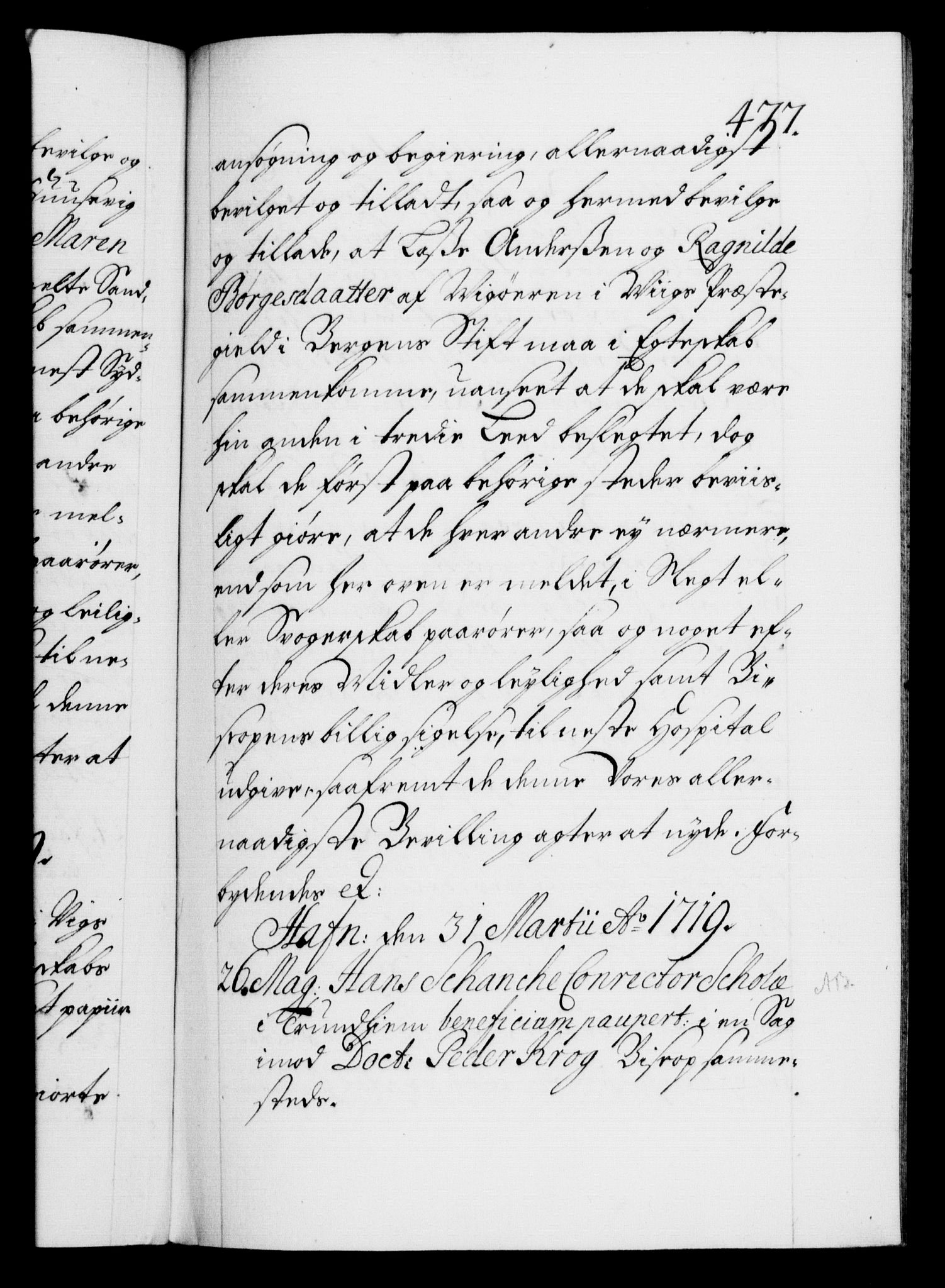 Danske Kanselli 1572-1799, AV/RA-EA-3023/F/Fc/Fca/Fcaa/L0022: Norske registre, 1716-1719, p. 477a