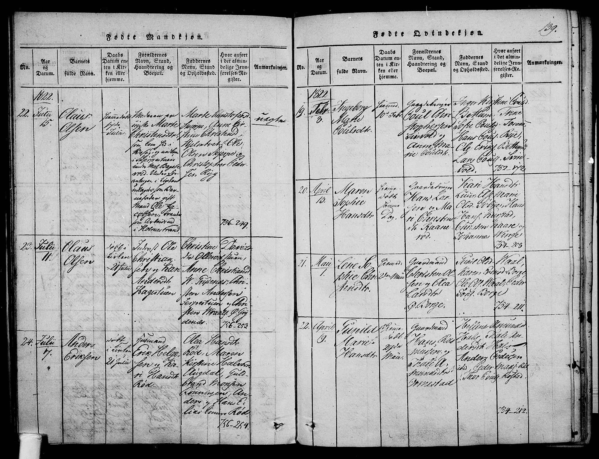 Våle kirkebøker, AV/SAKO-A-334/F/Fa/L0007: Parish register (official) no. I 7, 1814-1824, p. 138-139