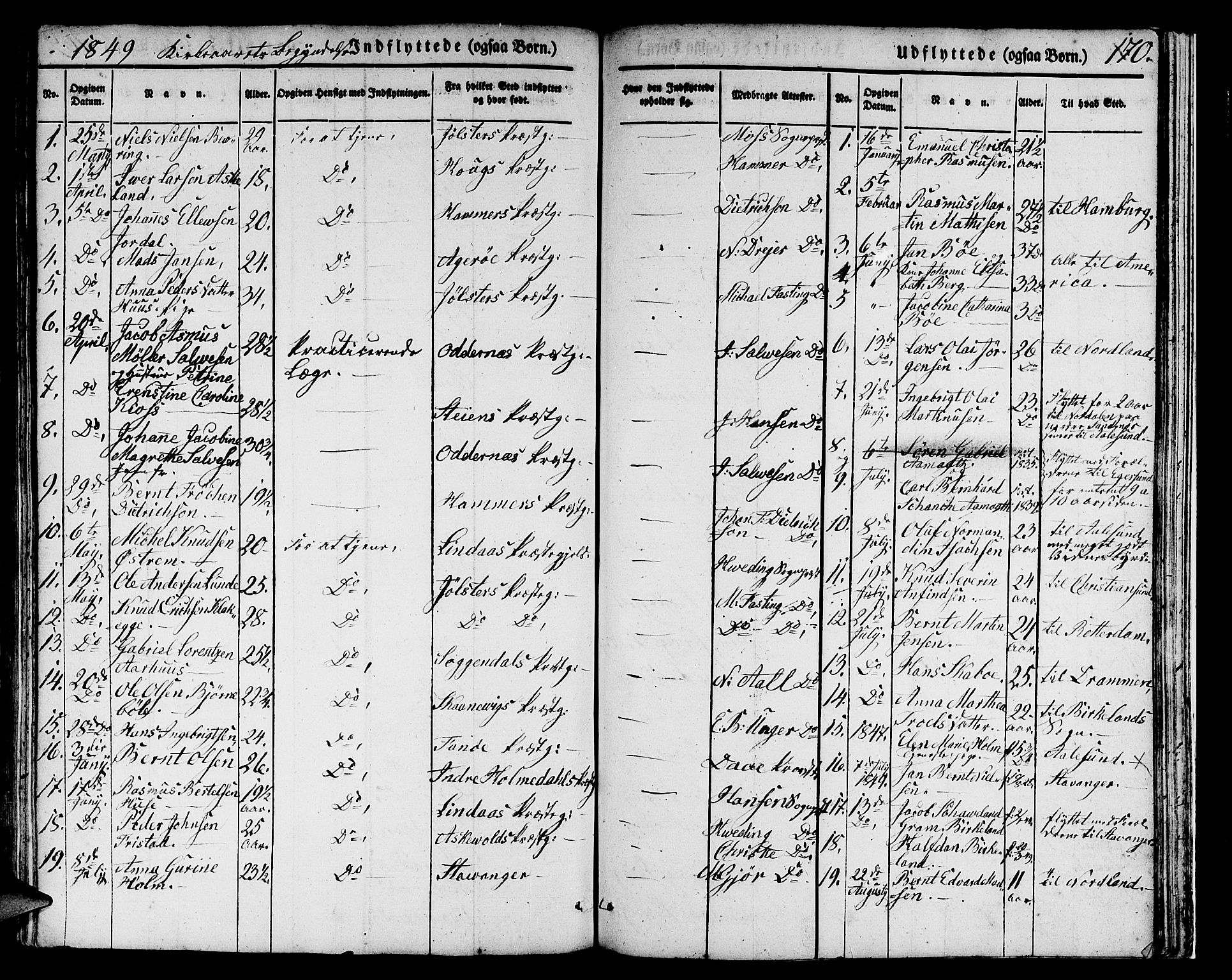 Domkirken sokneprestembete, SAB/A-74801/H/Hab/L0029: Parish register (copy) no. D 1, 1839-1857, p. 170